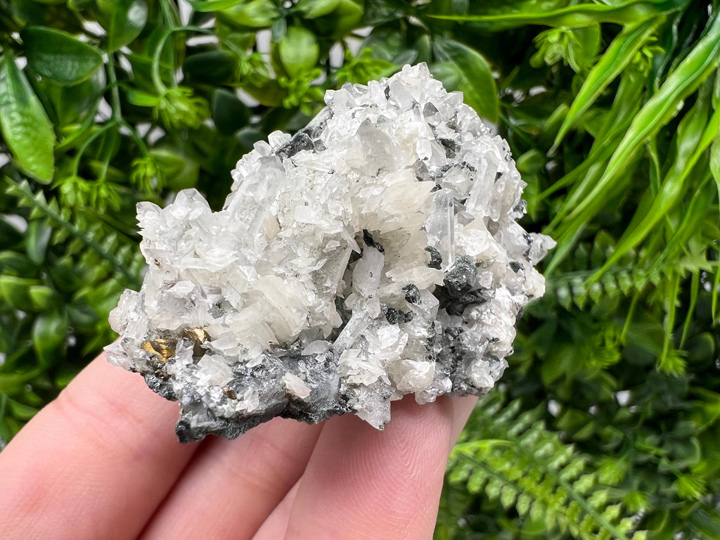 Calcite on Quartz Specimen: Borieva Mine, Bulgaria