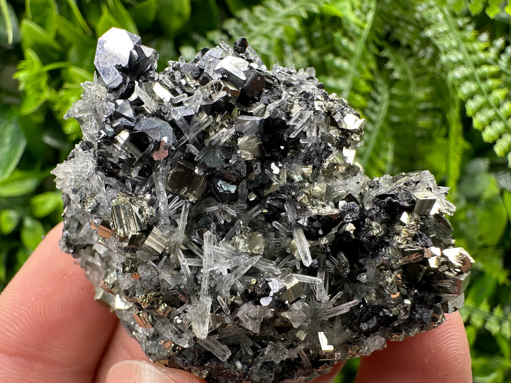 Galena Sphalerite Pyrite on Quartz: Borieva Mine Crystal Decor