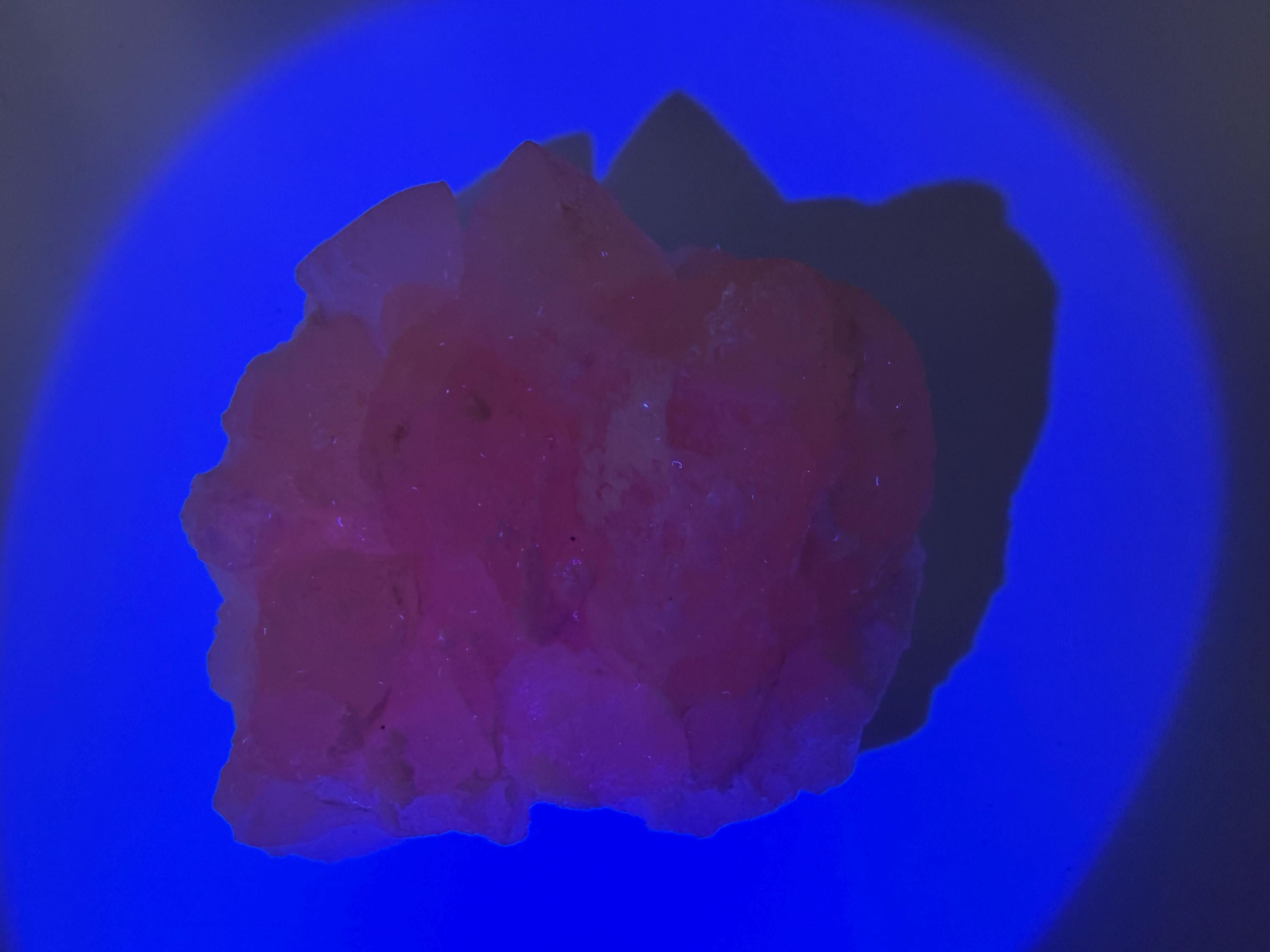 UV Reactive Mangano Calcite Crystal, Androvo Mine, Bulgaria