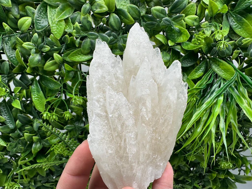 Calcite on Green Quartz: Djurcovo Mine, Bulgaria