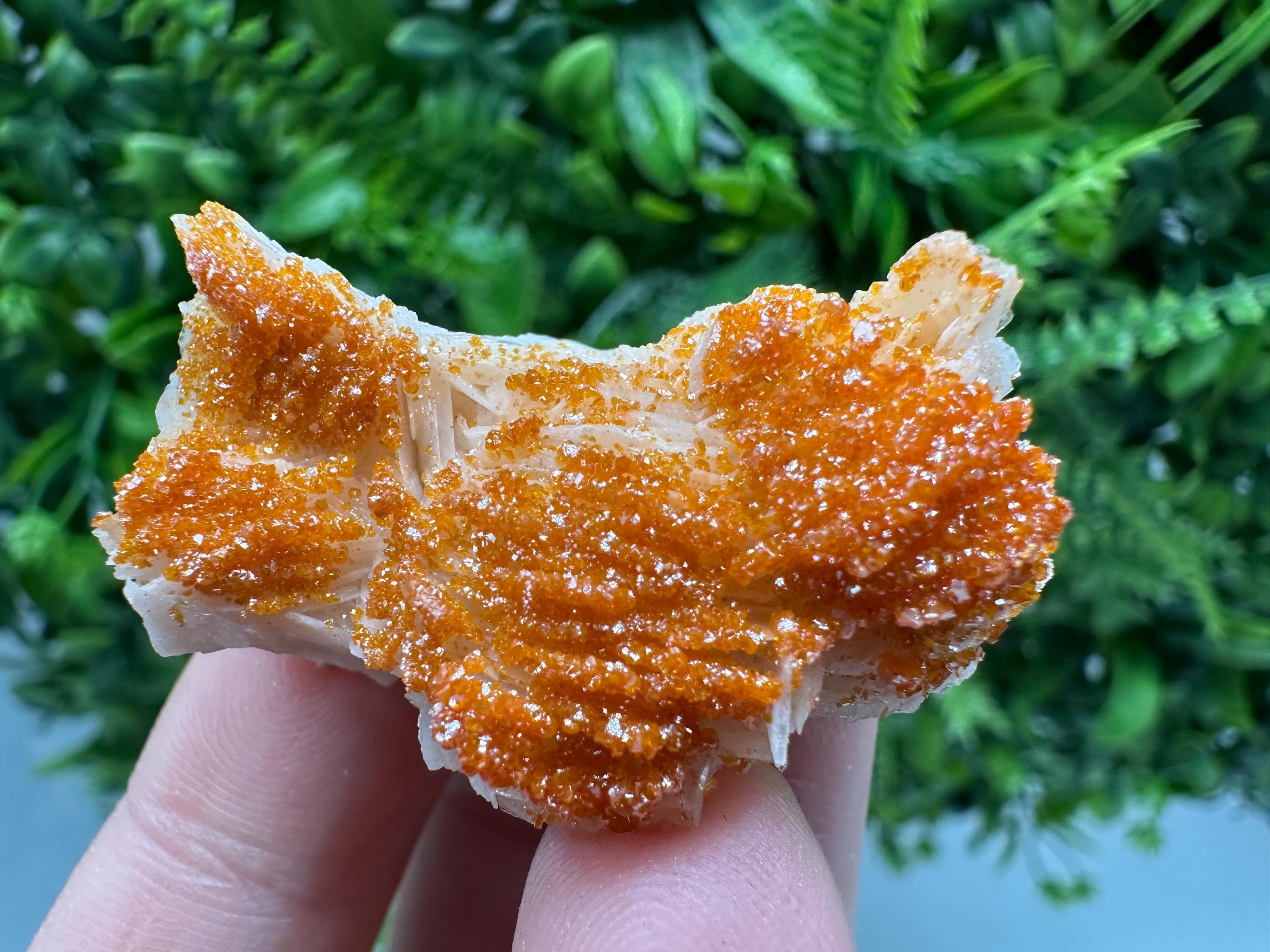 Red Vanadinite on Barite, Moroccan Crystal Specimen