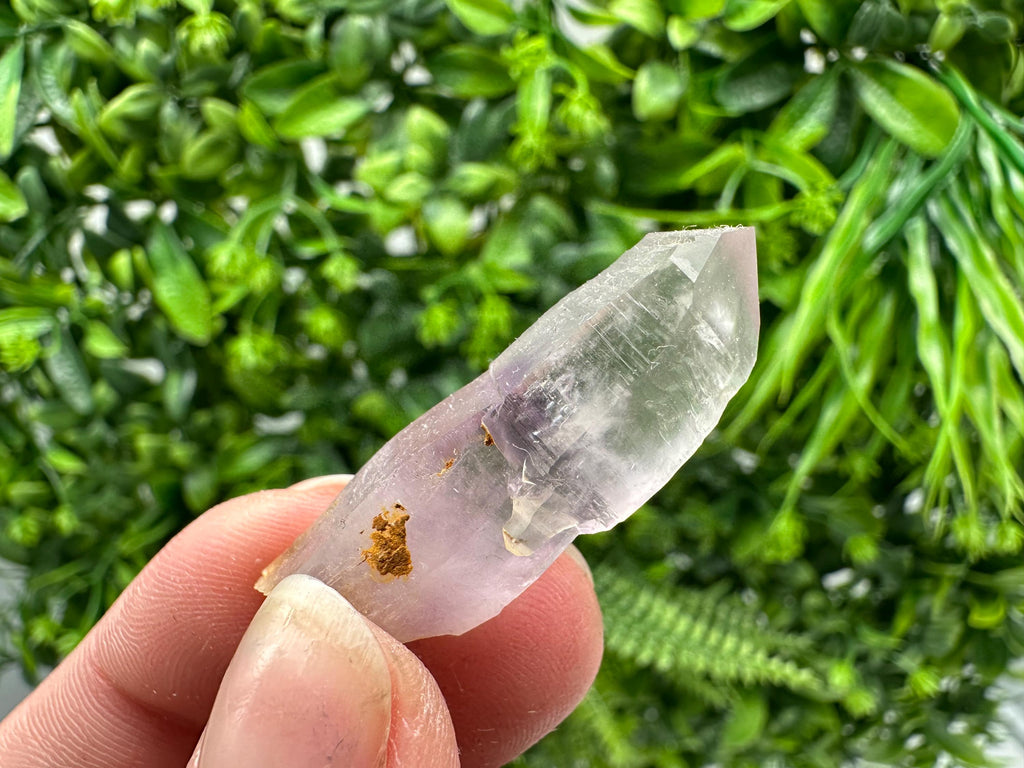 Phantom Amethyst Crystal with Cerussite, Bulgarian Mineral Specimen