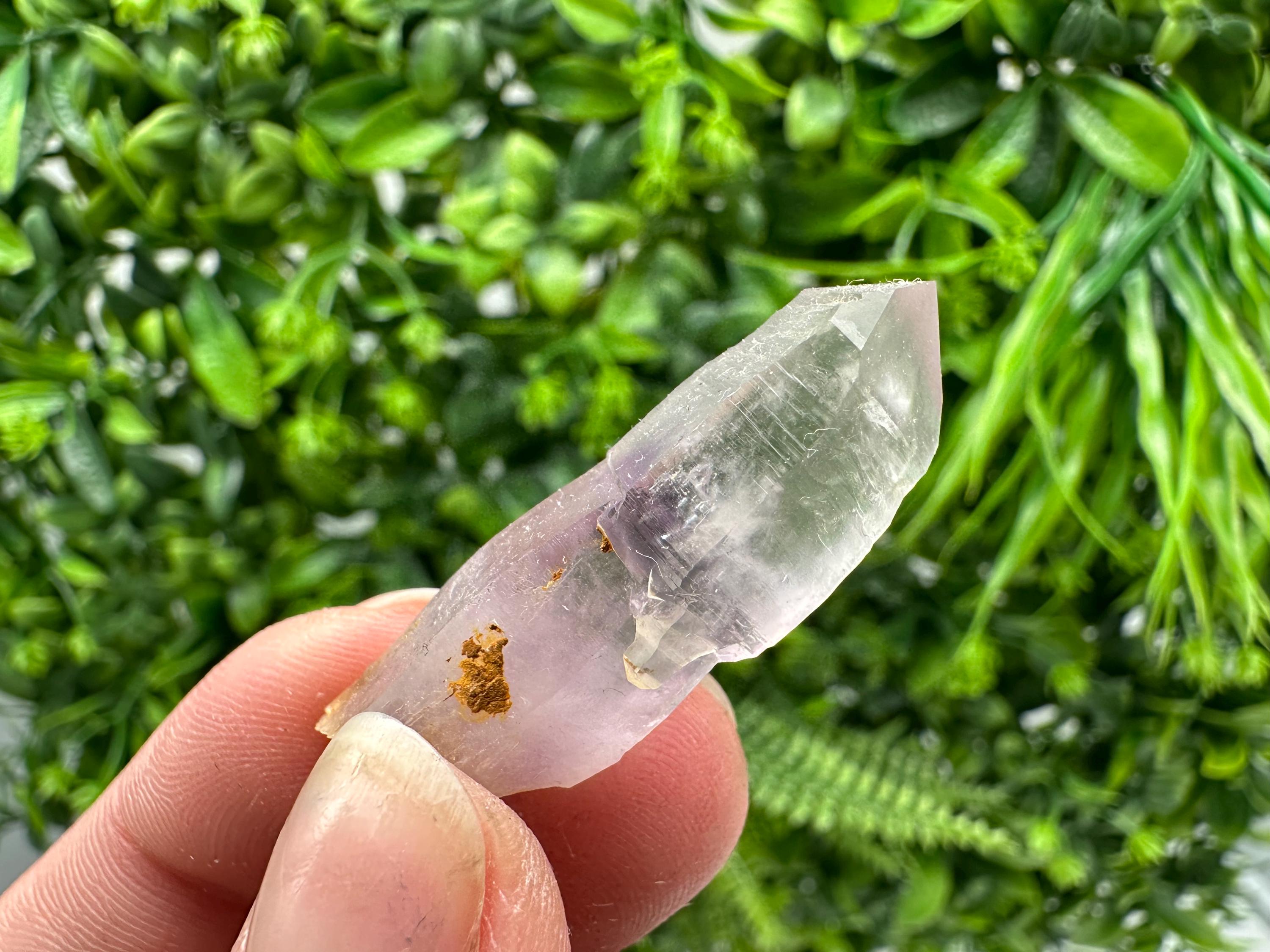 Phantom Amethyst Crystal with Cerussite, Bulgarian Mineral Specimen