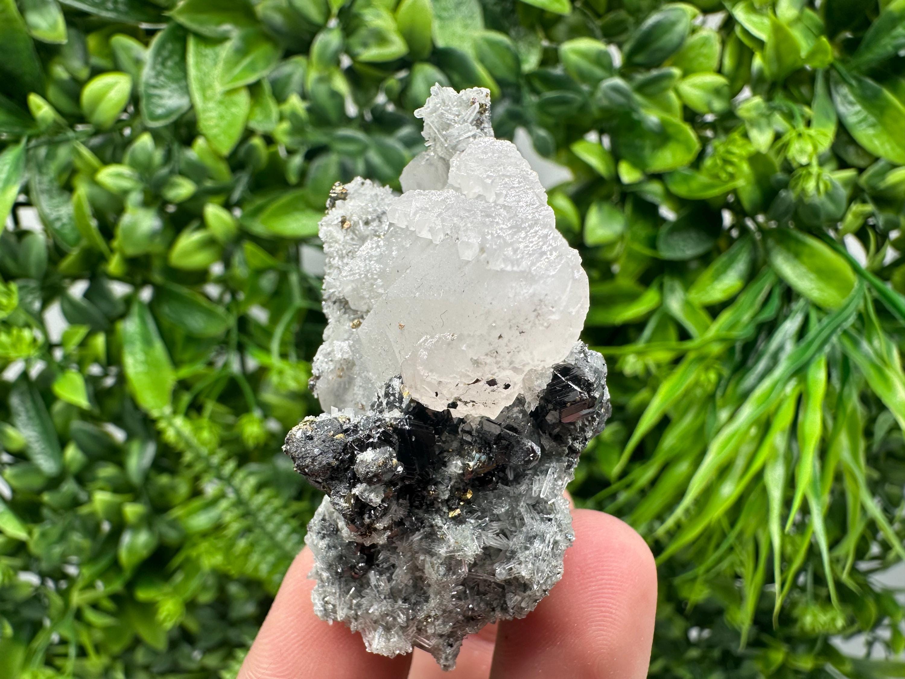 UV Calcite, Pyrite, Chlorite Mineral Specimen, Borieva Mine, Bulgaria
