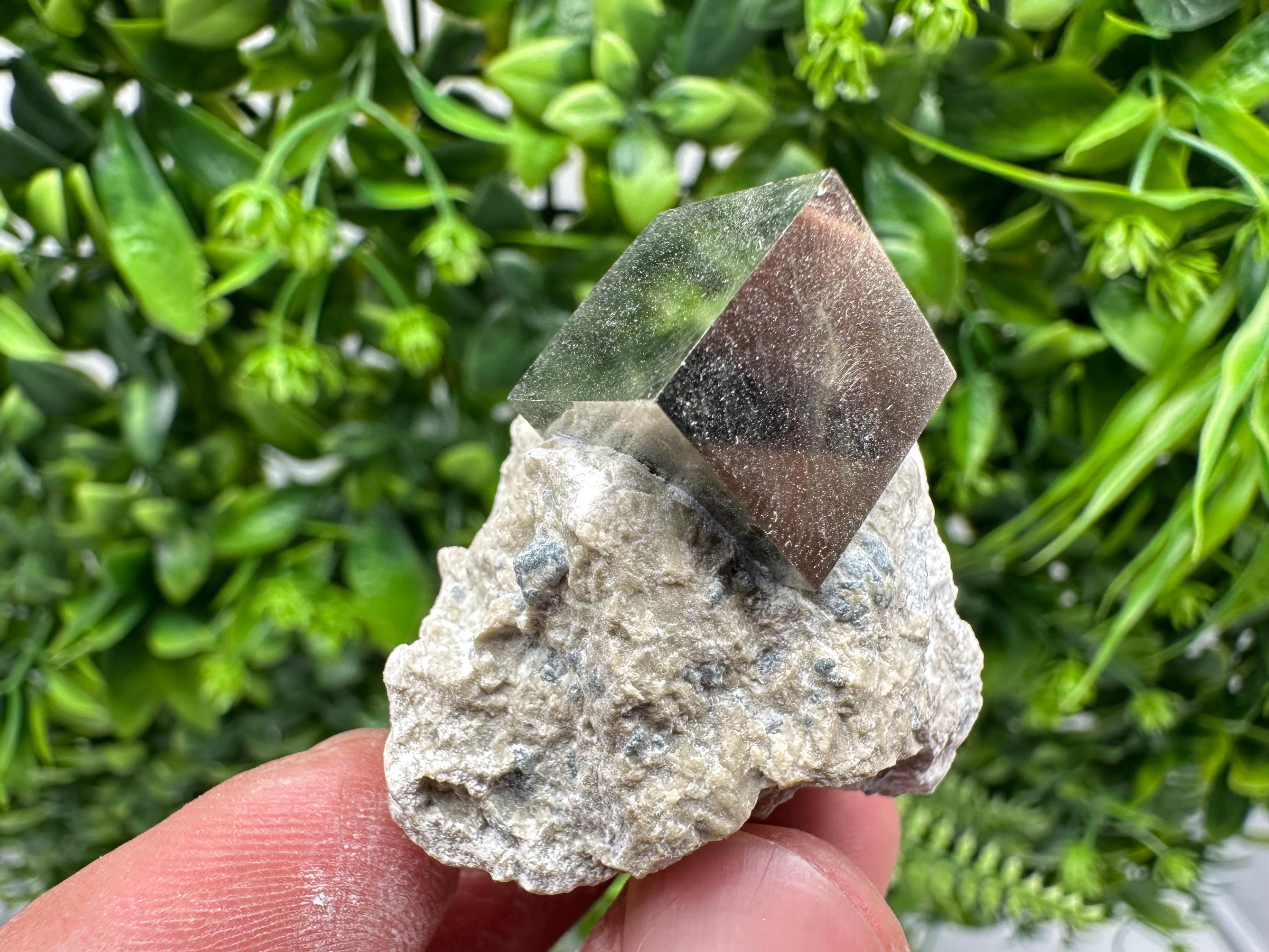 Large Pyrite Cube on Matrix, Navajun Spain, Home Decor Stone
