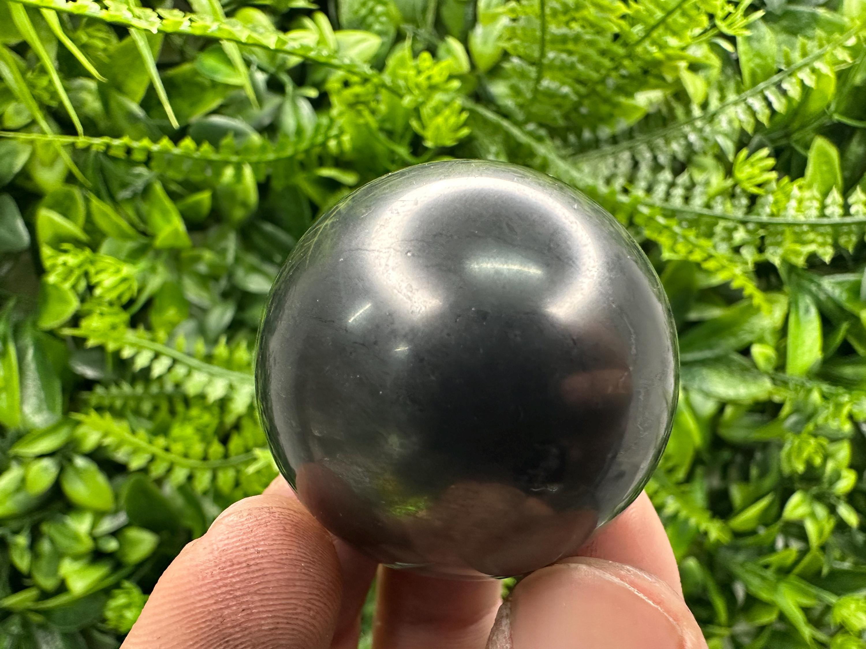 4cm Shungite Sphere: Polished EMF Protection Crystal