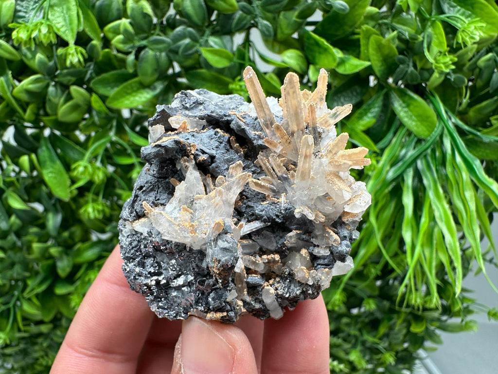 Amazing Galena spinel law on Quartz whit Siderite,from Krushev dol mine,Bulgaria,natural,collection mineral specimen,home decor crystal,souv