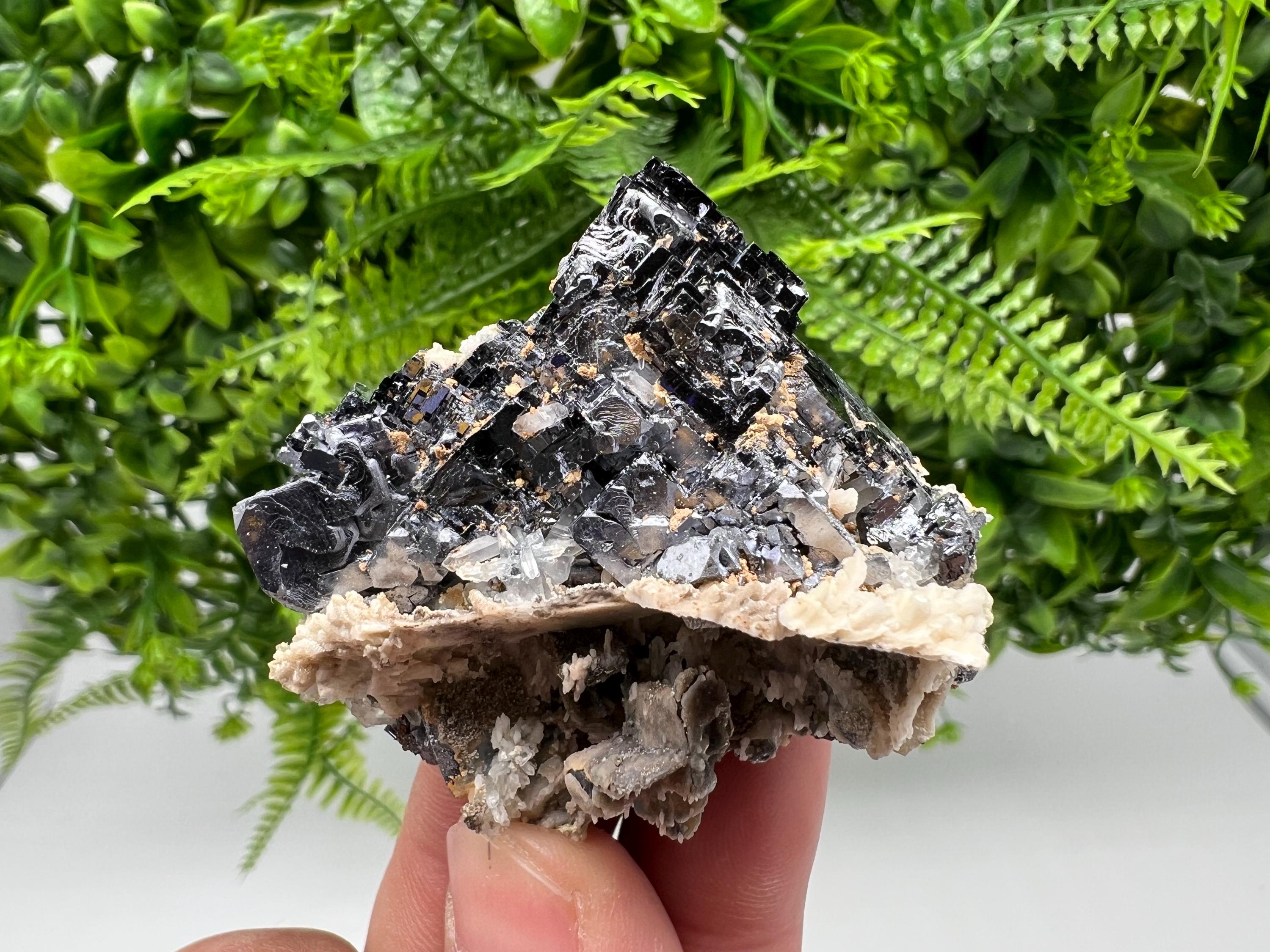 Aesthetic Natural shiny Galena whit Siderite and Quartz from 9 th September mine,Bulgaria,collection specimen,rare galena,Galena cluster