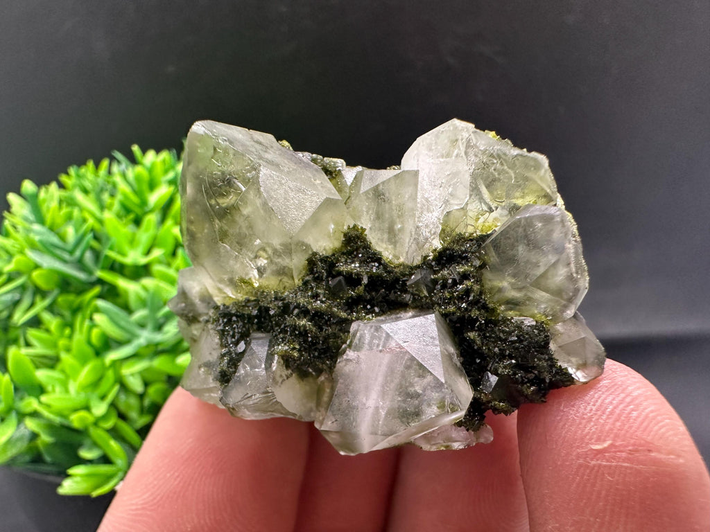 Rare Green Epidote with Quartz Crystals: Eastern Anatolian Decor