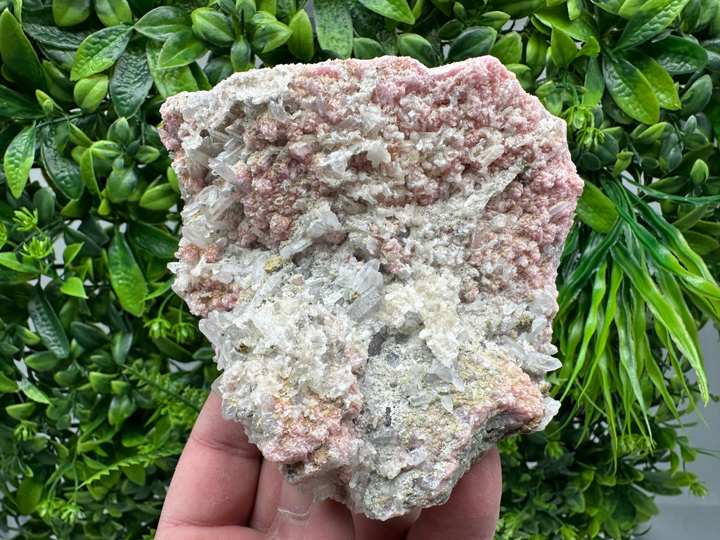 Rhodochrosite on Quartz, Starnica Mine, Bulgaria