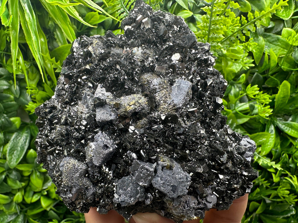 Galena, Pyrite, Chalcopyrite on Sphalerite Mineral Specimen, Bulgaria