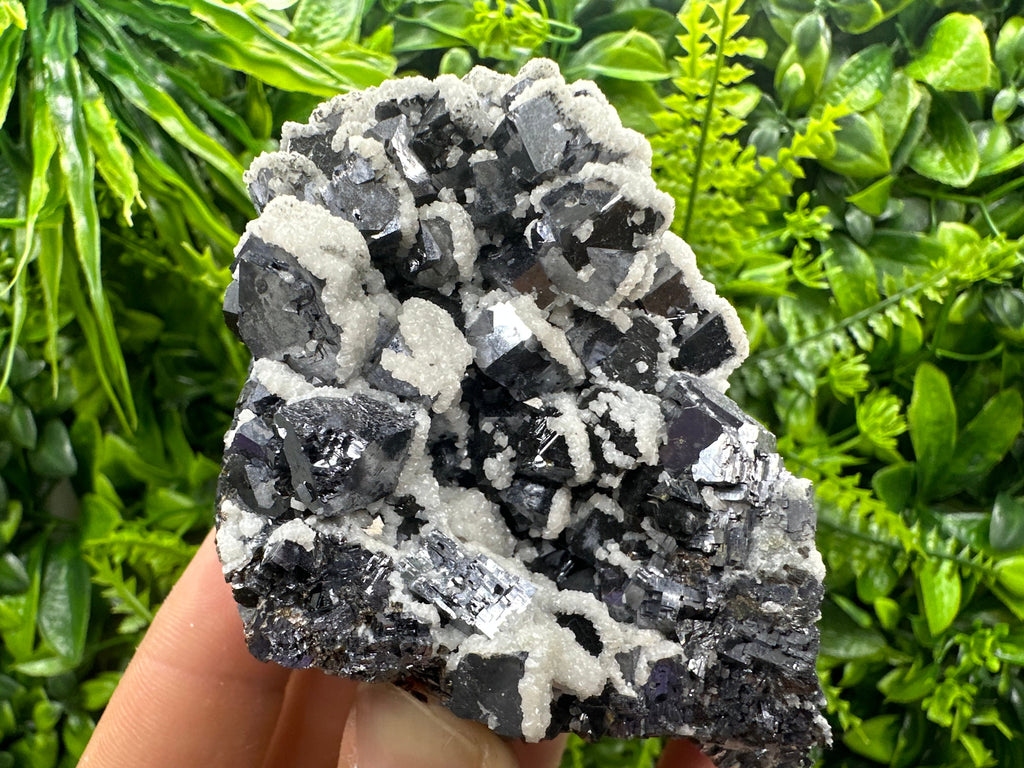 Rare Calcite on Galena, Borieva Mine Mineral Specimen