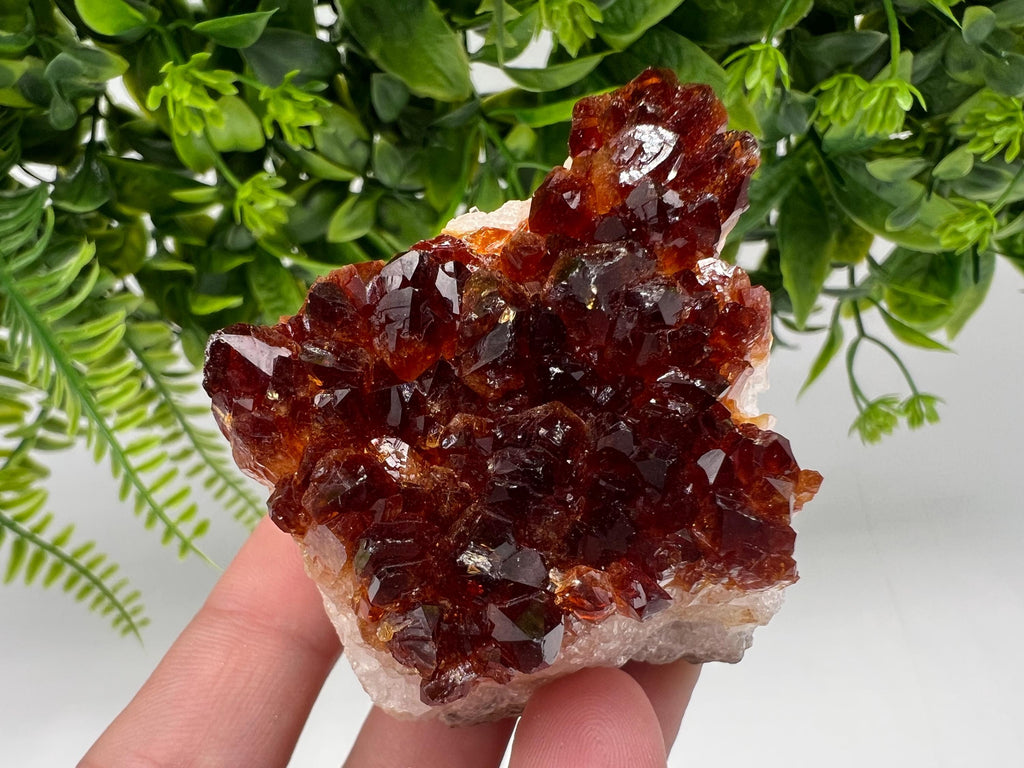 Citrine Crystal Cluster with Hematite Inclusions - Brazil