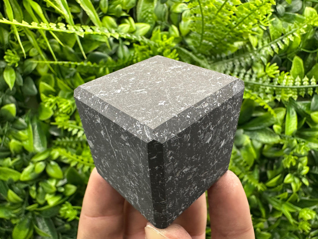 Shungite Cube 4cm: EMF & 5G Protection, Healing Crystal
