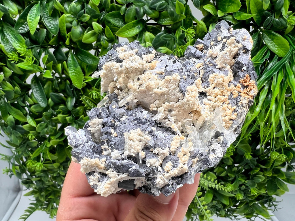 Amazing Galena spinel law on Quartz whit Siderite,from Krushev dol mine,Bulgaria,natural,collection mineral specimen,home decor crystal,souv