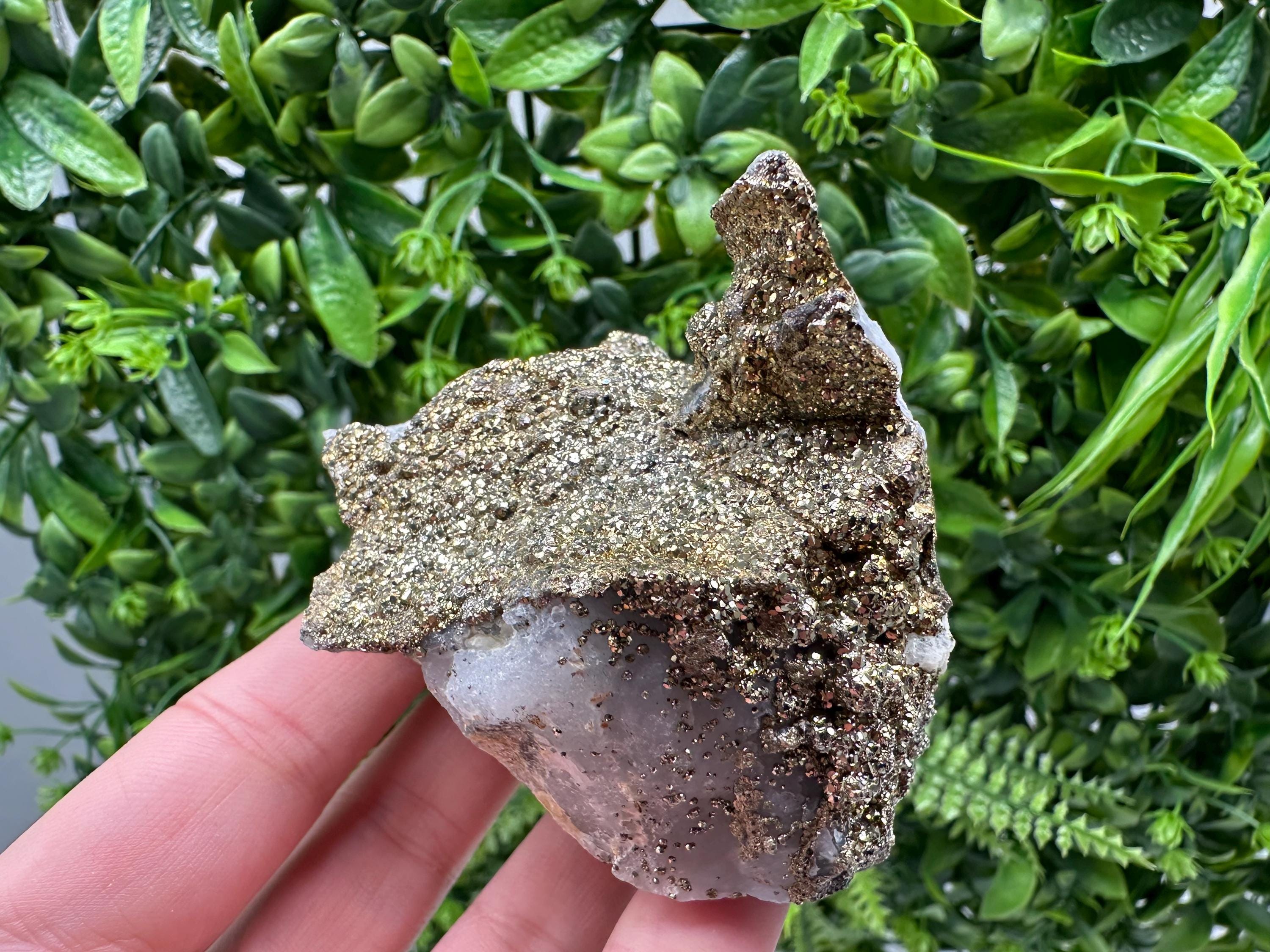 Marcasite Cluster on Chalcedony, Bulgaria Mineral Specimen