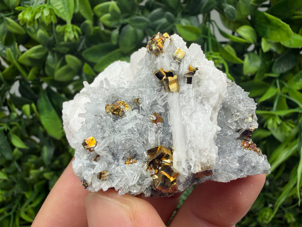Mangano Calcite on Quartz with Pyrite, Madan Bulgaria Mineral Specimen