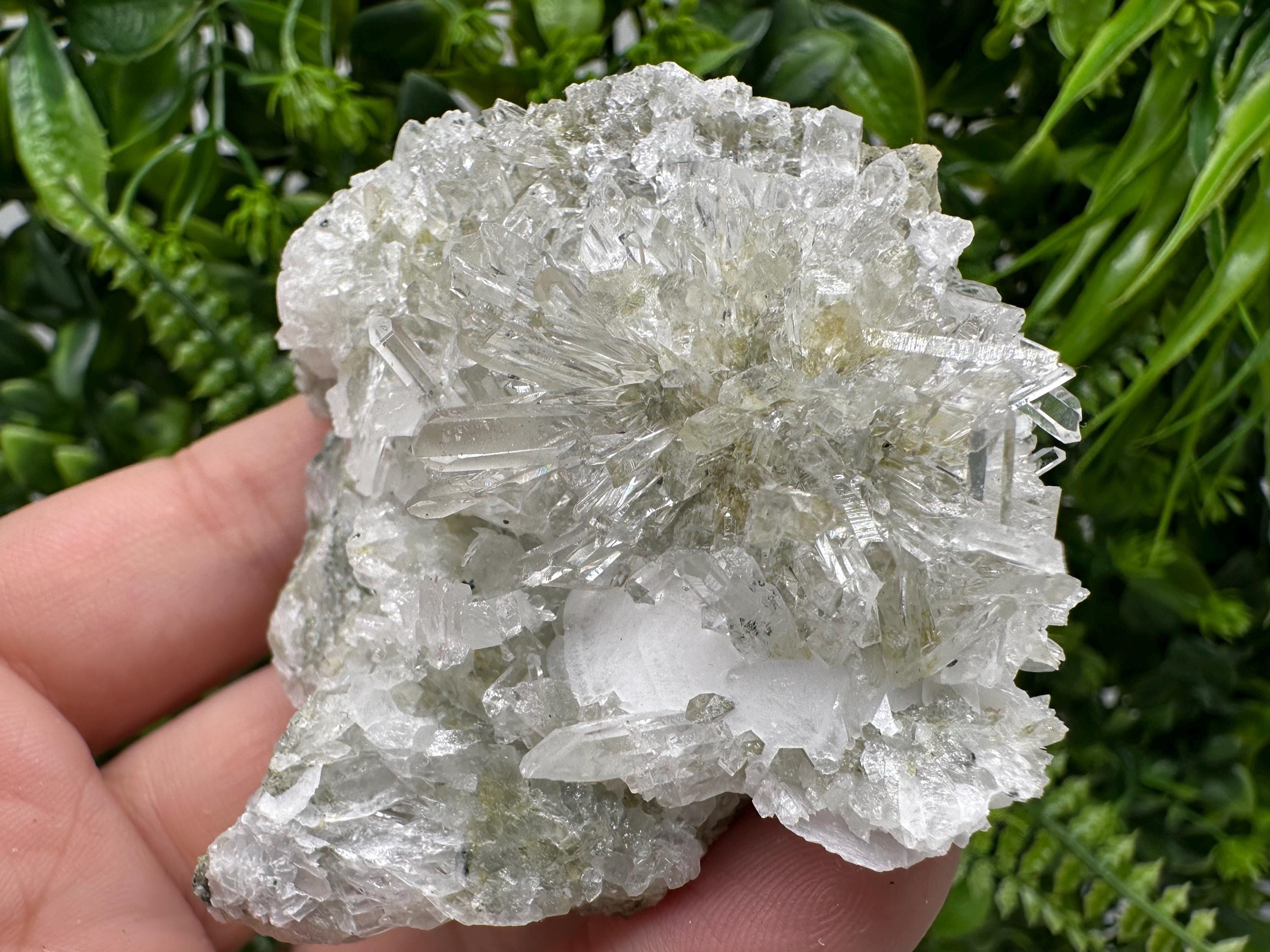 Quartz Calcite on Chlorite Matrix, Rare Mineral Specimen, Bulgaria