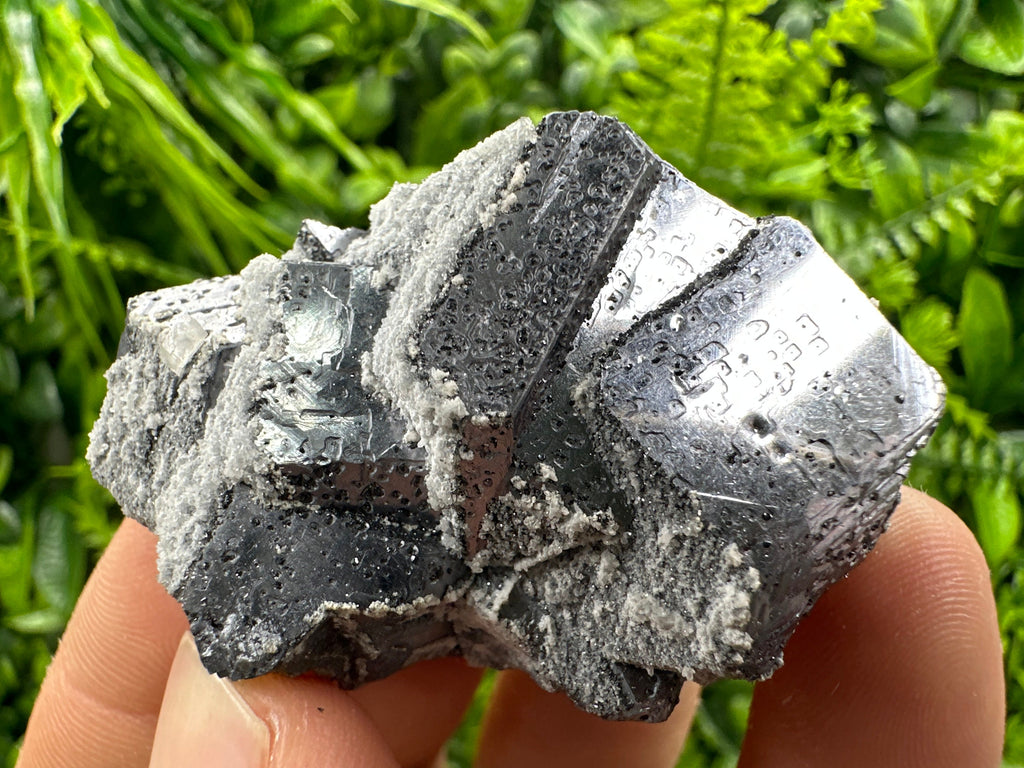 Shiny Galena with Calcite Cluster, Batantci Mine Mineral Specimen