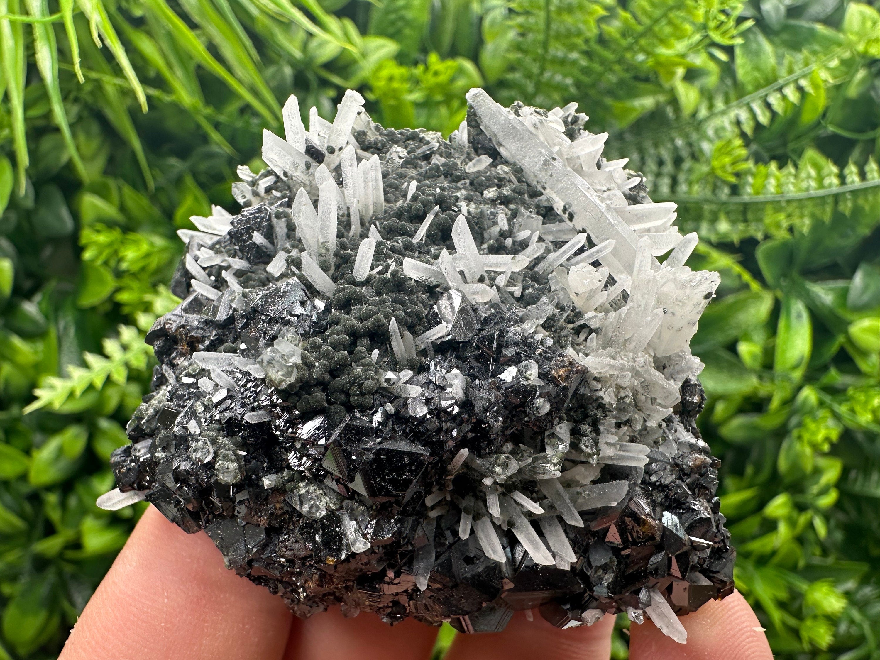 Quartz with Calcite and Chlorite: Borieva Mine, Bulgaria