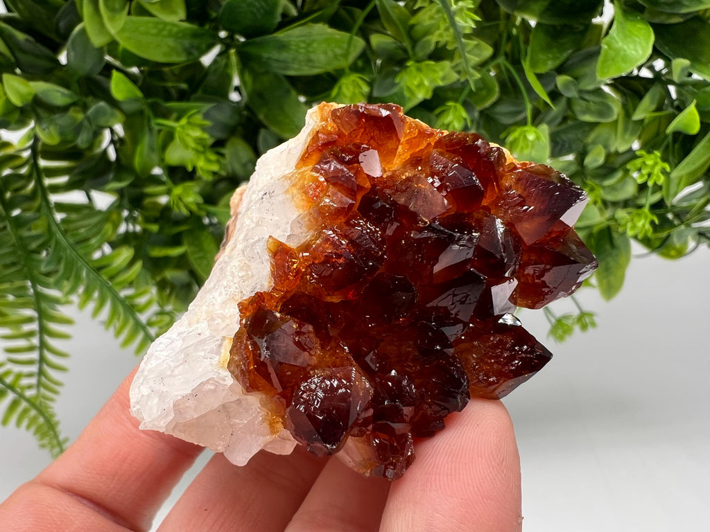 Citrine Crystal with Hematite Inclusions: Natural Phantom Cluster