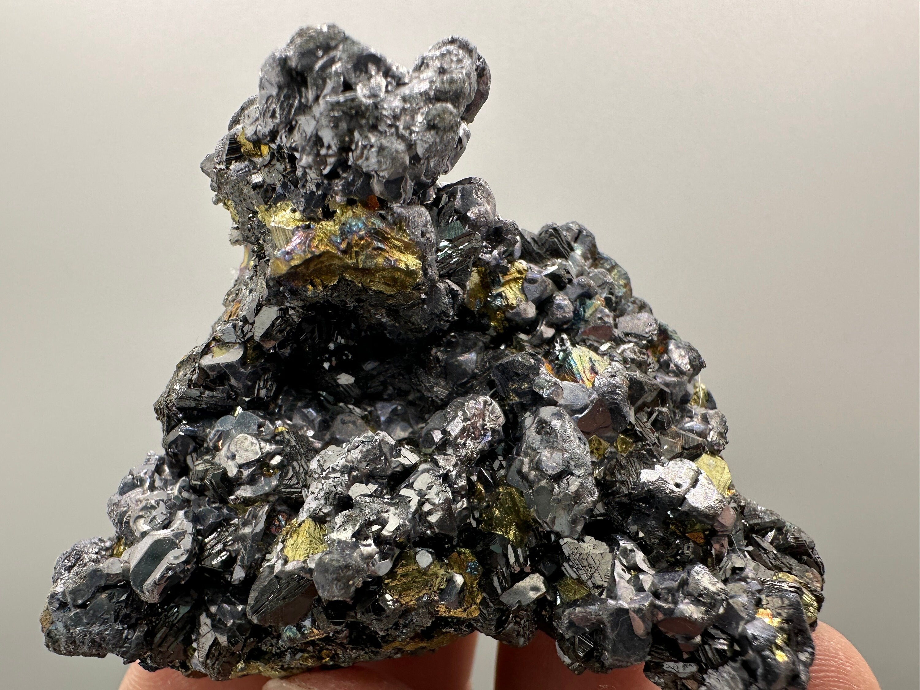 Skeletal Galena with Chalcopyrite and Sphalerite: Borieva Bulgaria Mineral Decor (6.5/5/4 cm)