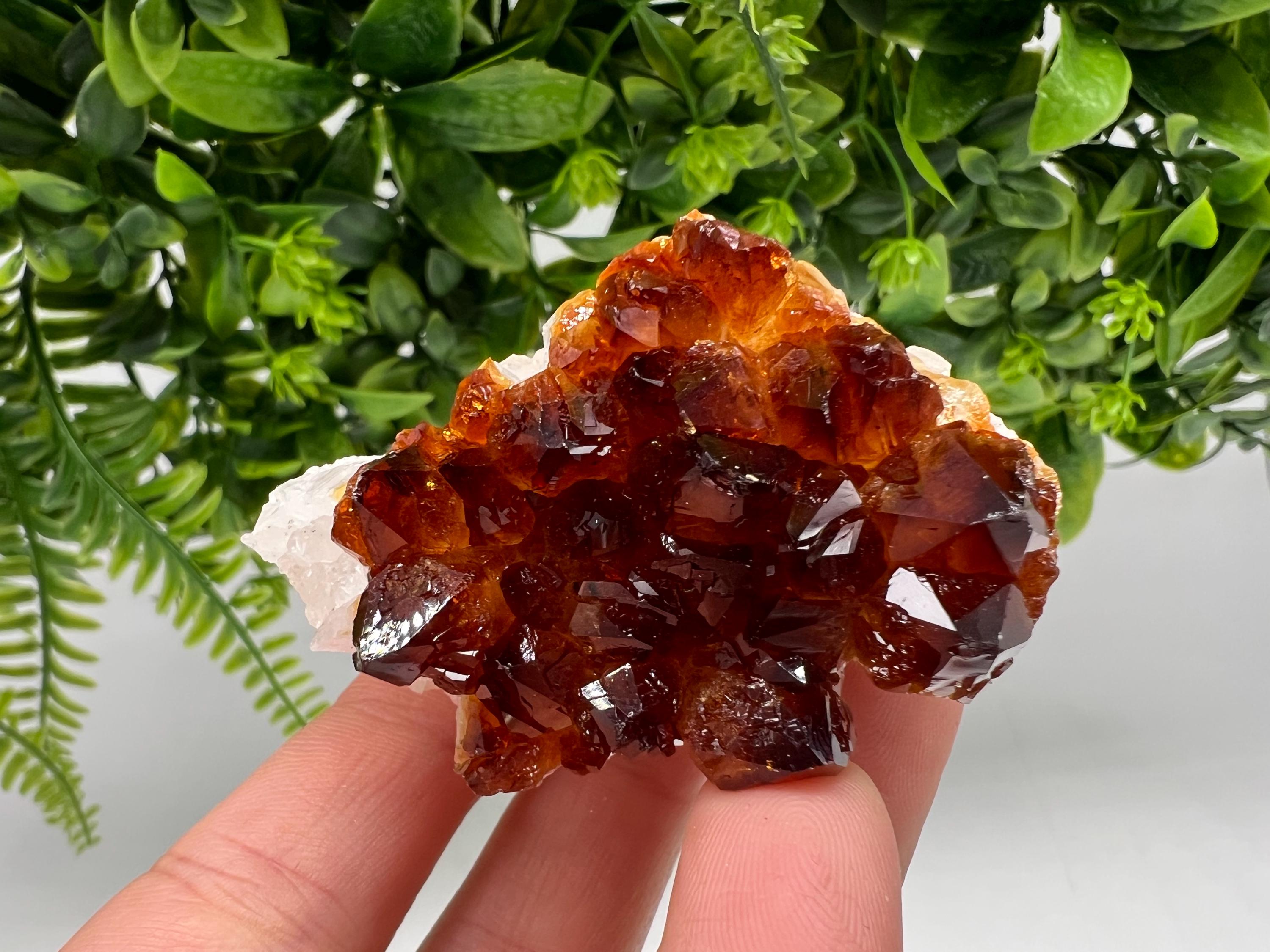 Citrine Crystal with Hematite Inclusions: Natural Phantom Cluster
