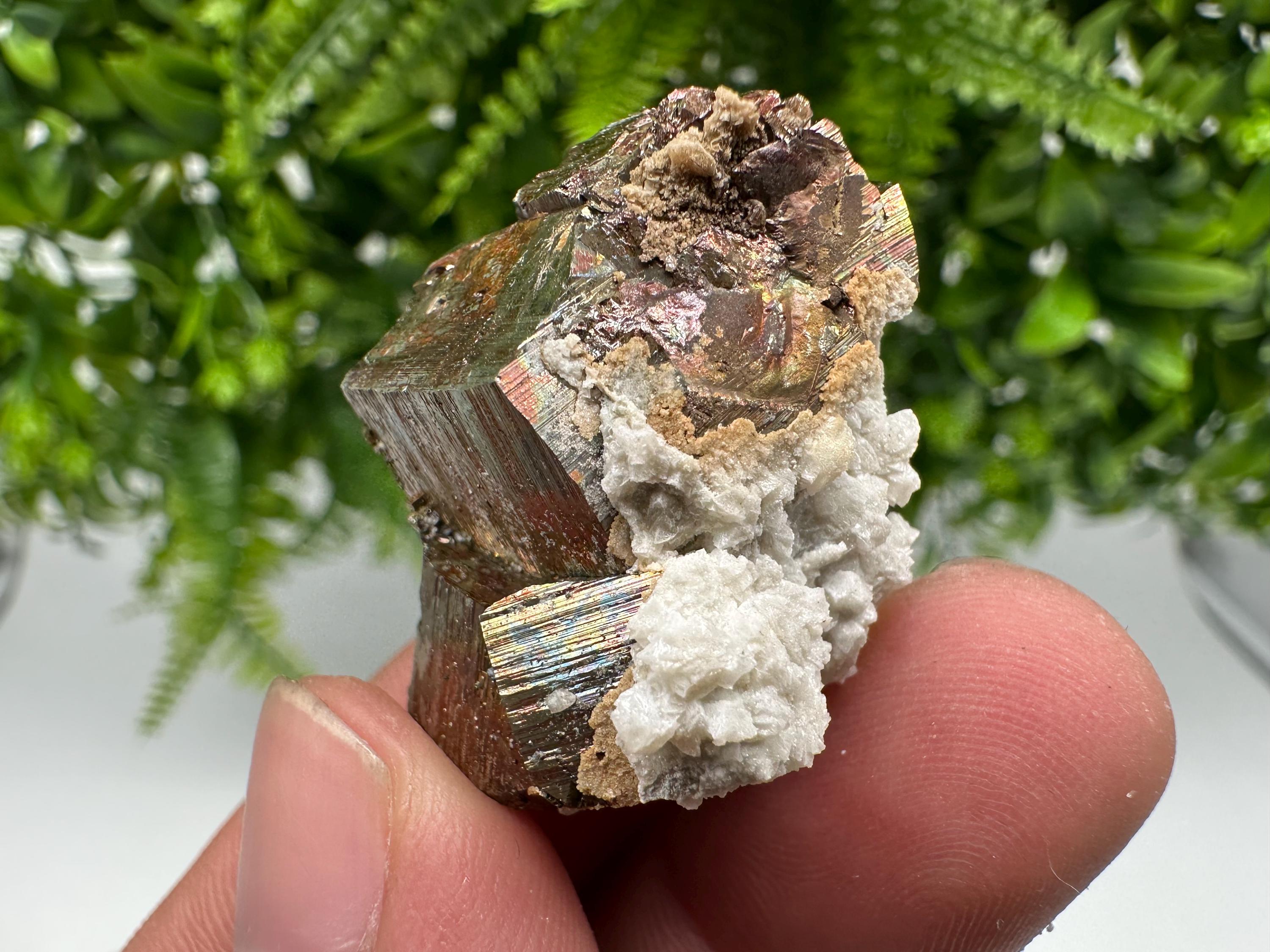 Wonderful Rainbow Pyrite whit Calcite,natural minerals souvenir Crystal,collection stone,rare minerals,home decor,Borieva Bulgaria