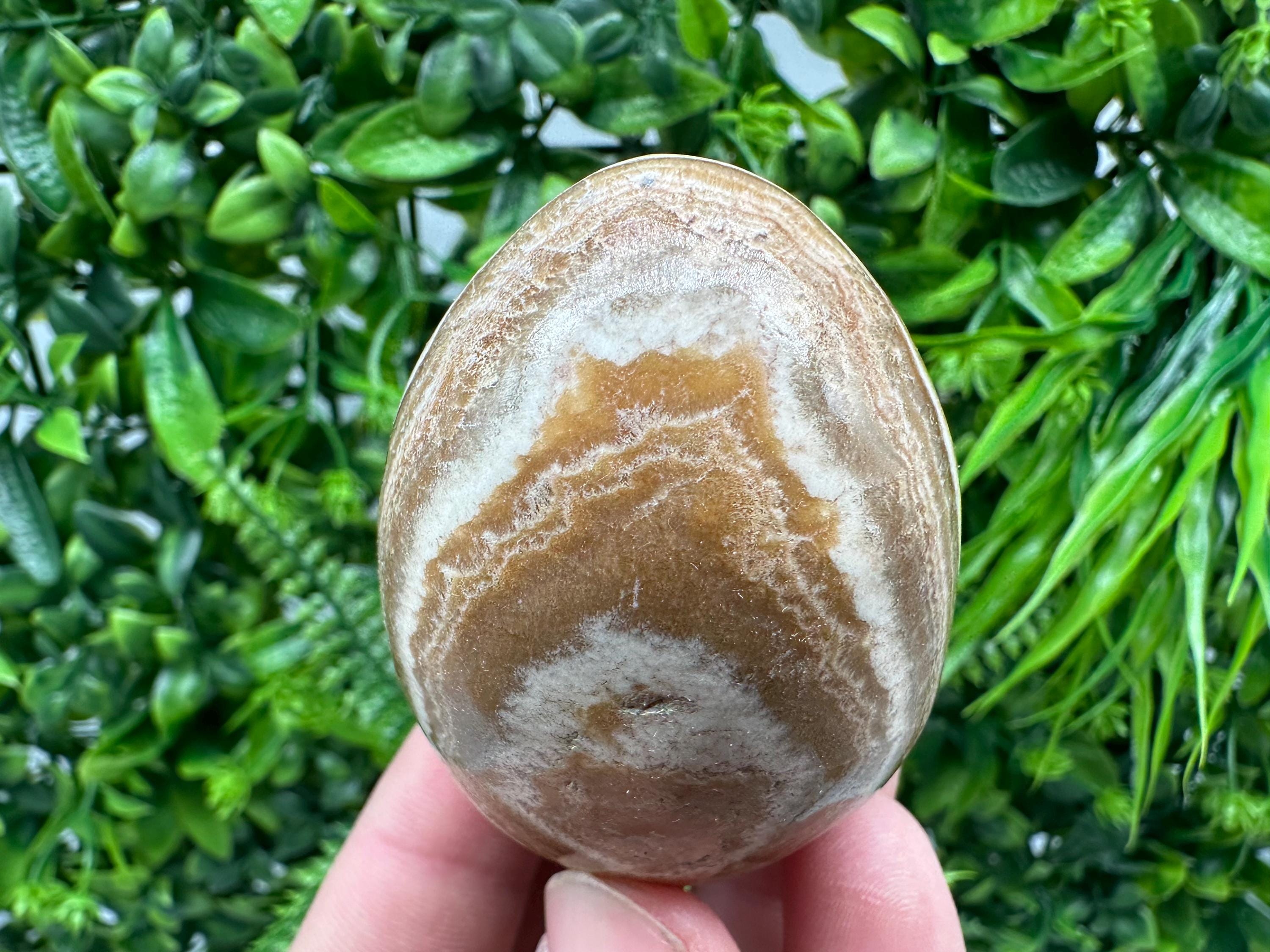 Polished Aragonite Stone Egg: Handmade Home Decor, Healing Crystal