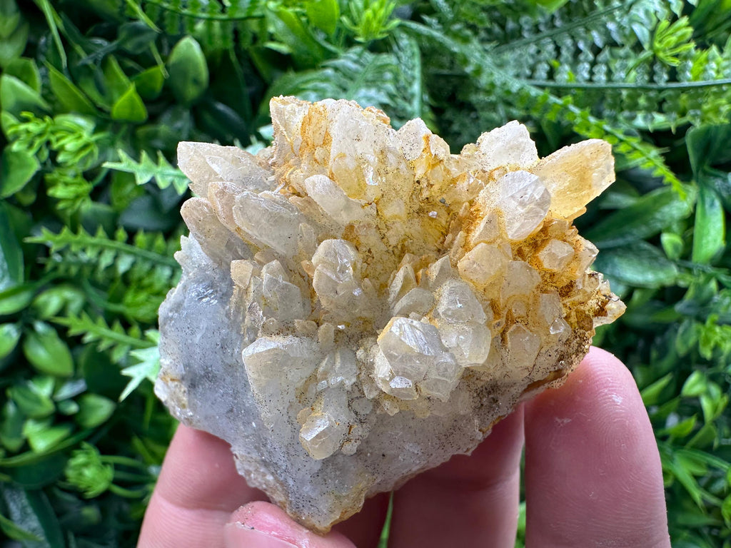 Quartz Crystal Cluster with Limonite – Mineral Specimen
