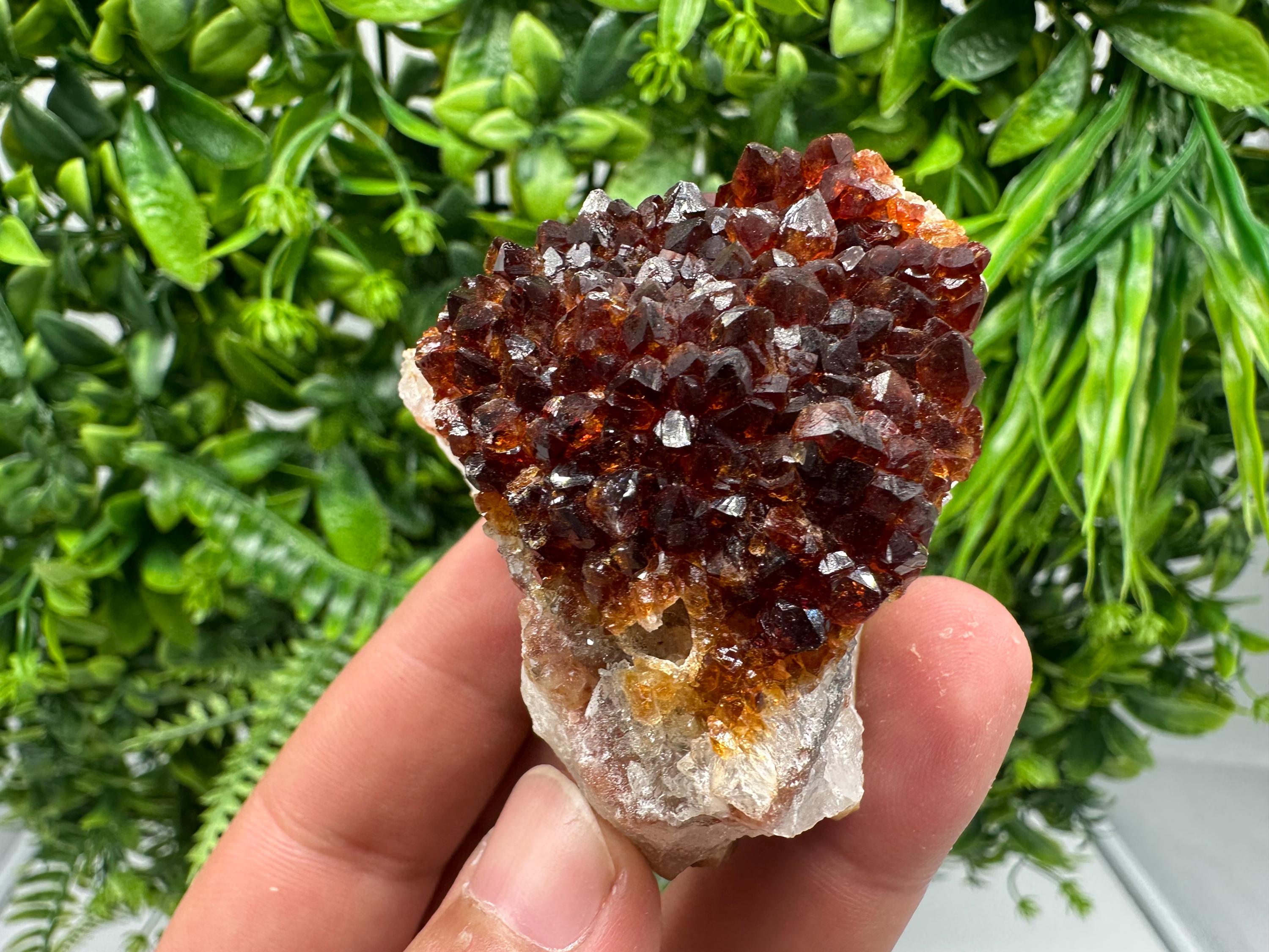 Citrine Crystal Cluster with Hematite Inclusions - Brazil