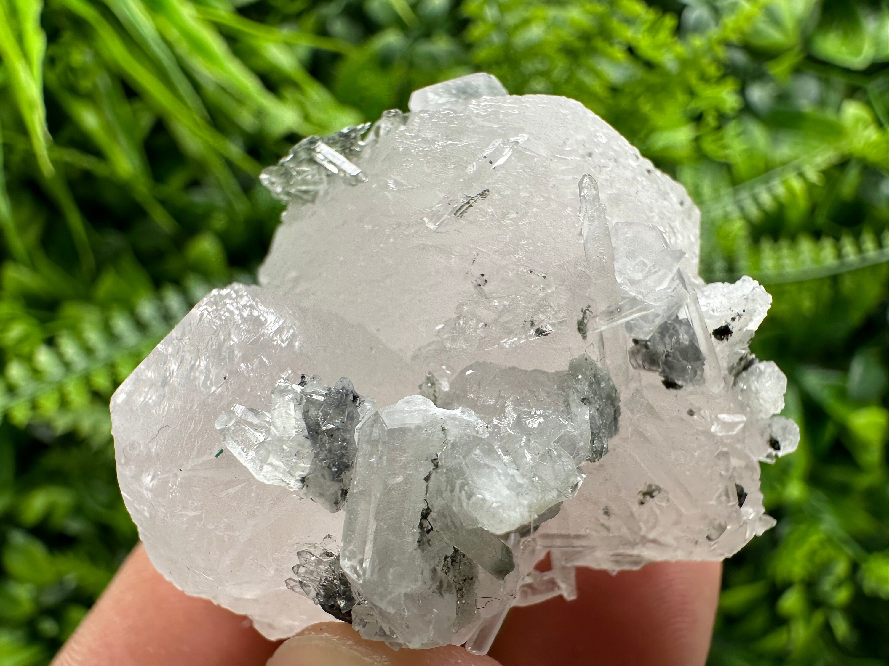 Fluorescent Calcite with Quartz, Borieva Mine, Bulgaria, Mineral Specimen