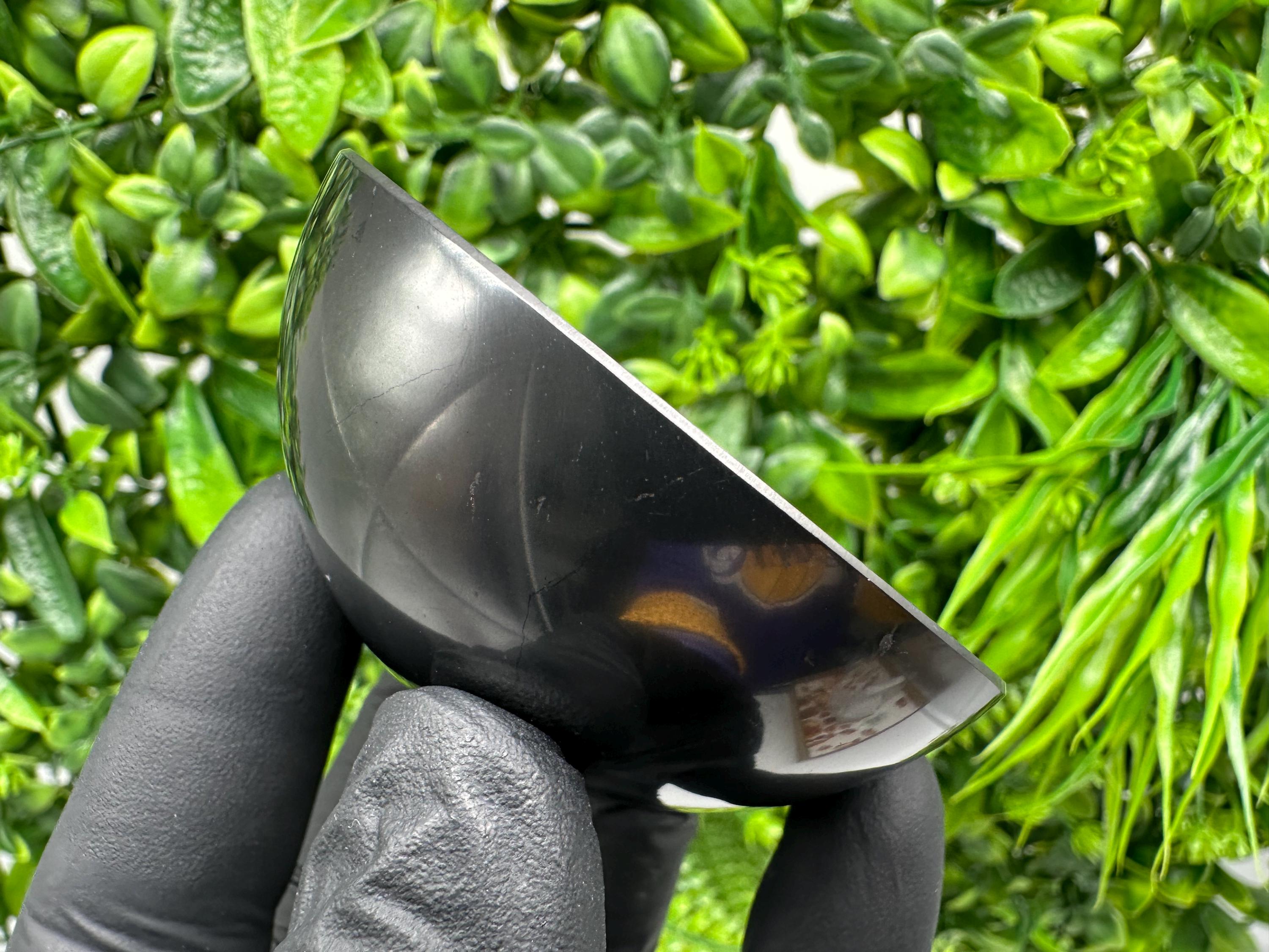 Polished Shungite Bowl (70mm): EMF Protection, Water Purification