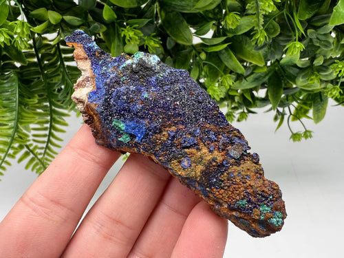 Azurite Malachite Mineral Specimen: Moroccan Blue-Green Crystal, Collector Stone