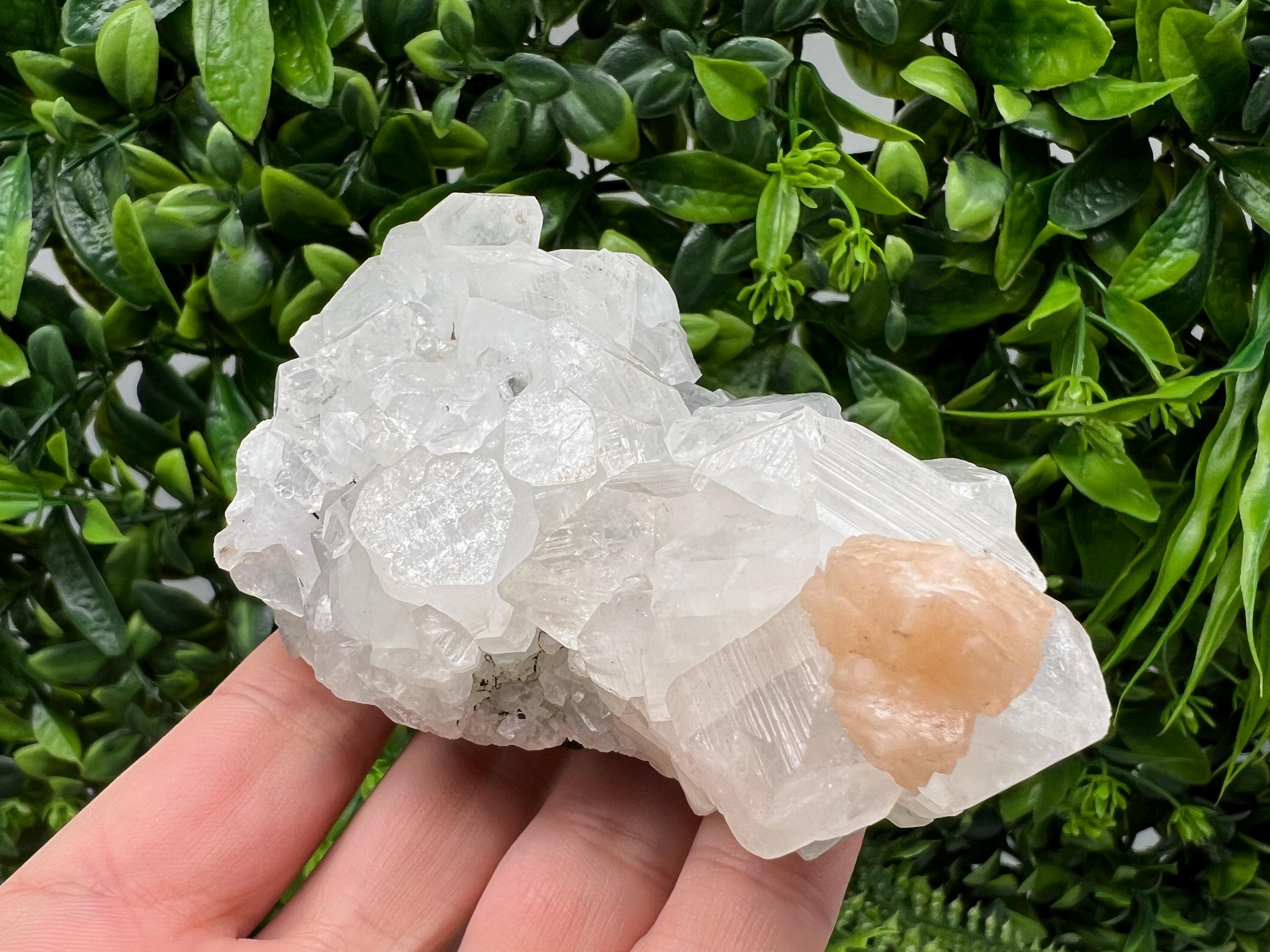Apophyllite Stilbite on Chalcedony: Natural Mineral Specimen, India