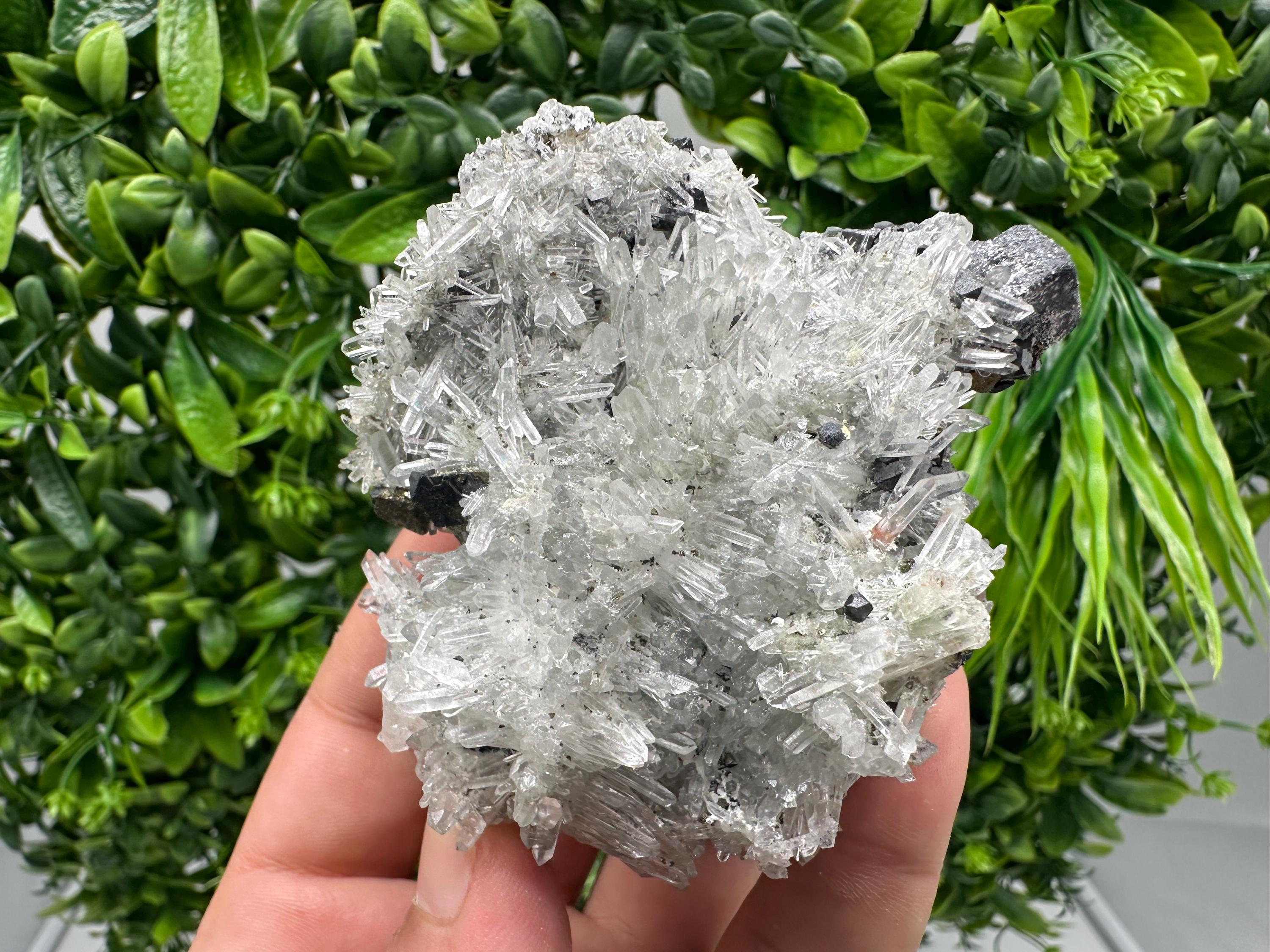 Transparent Quartz Cluster, Borieva Mine Crystal Specimen, Home Decor