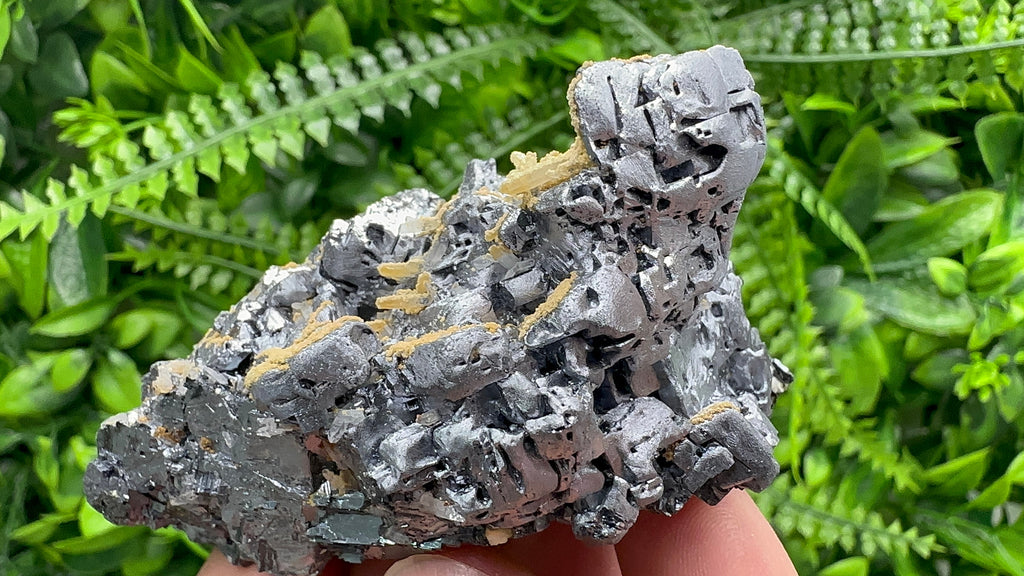 Shiny Galena Cluster with Siderite and Quartz, Bulgaria Mineral Specimen