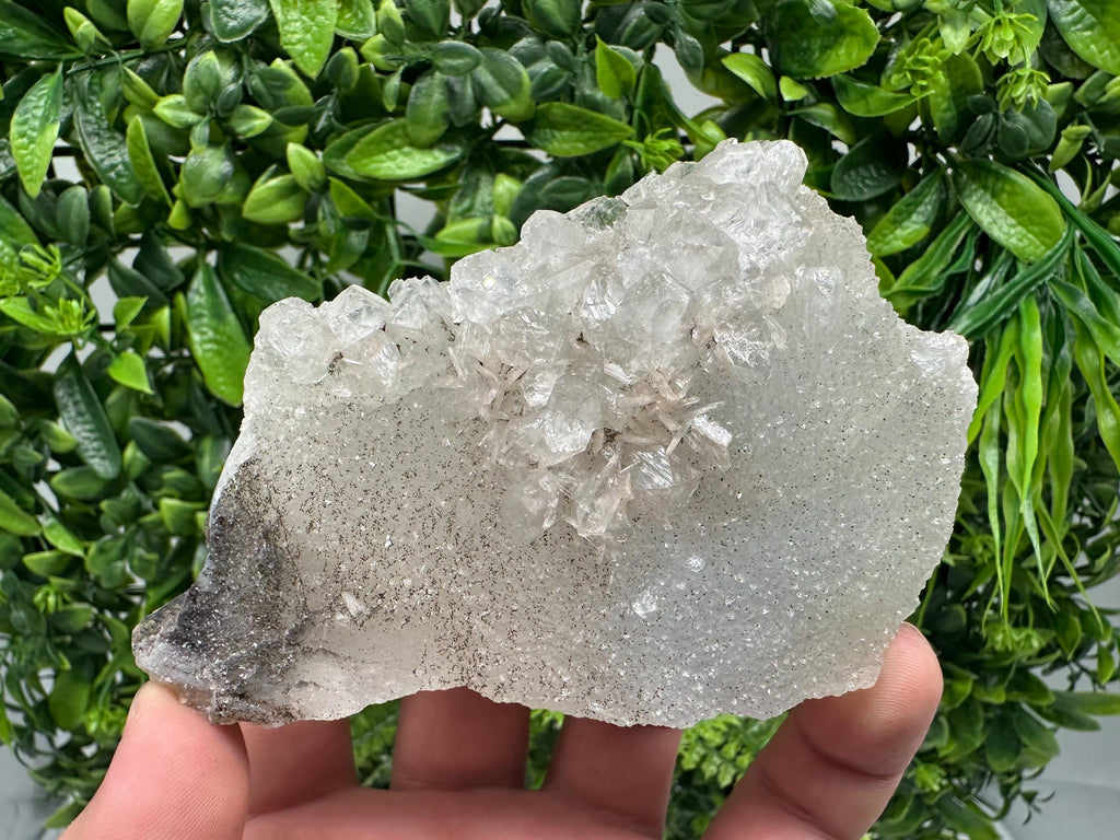 Transparent Apophyllite on Chalcedony, Natural Crystal Specimen, India Minerals