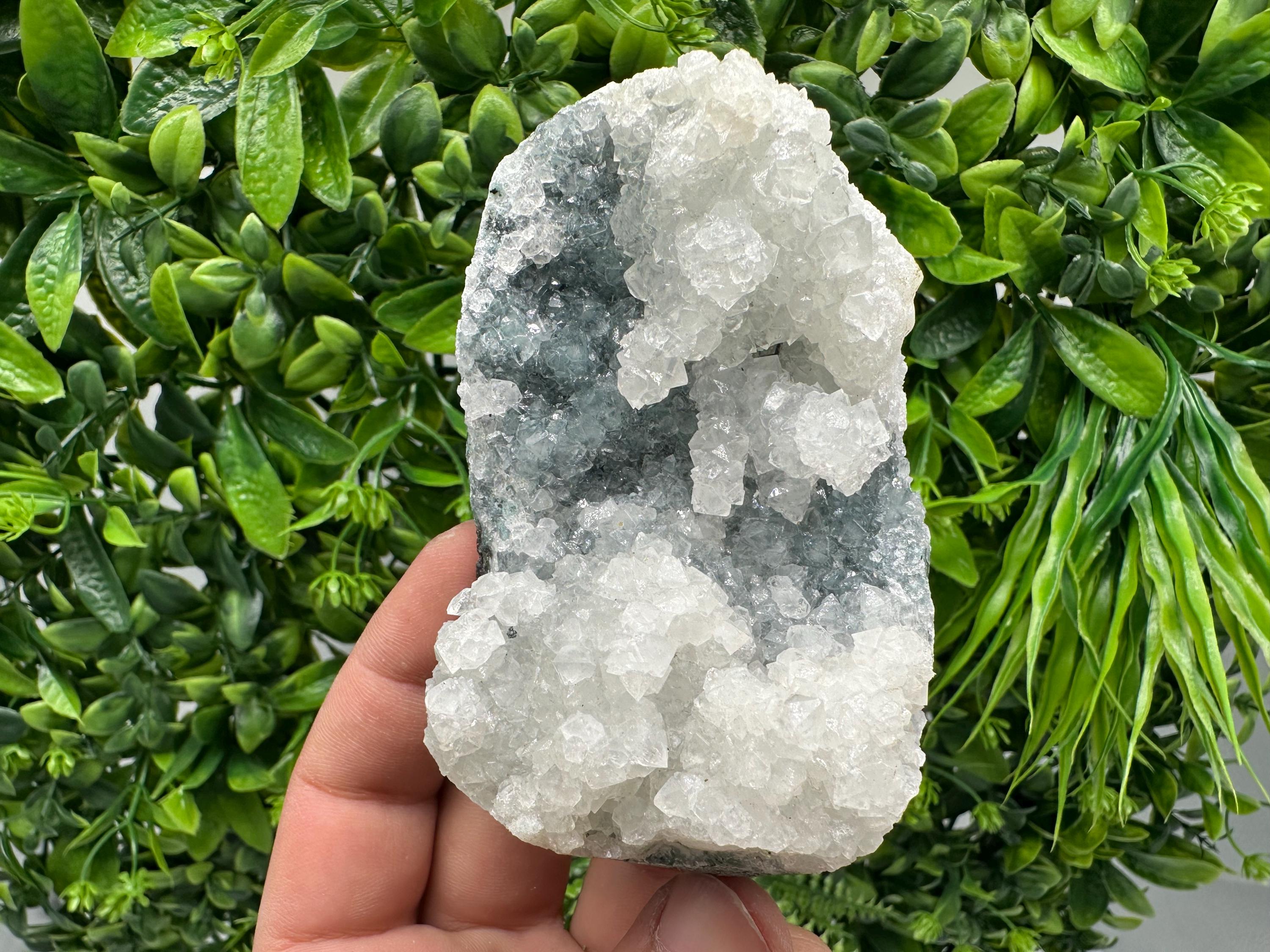 Apophyllite Stilbite on Chalcedony: Natural Mineral Specimen, India
