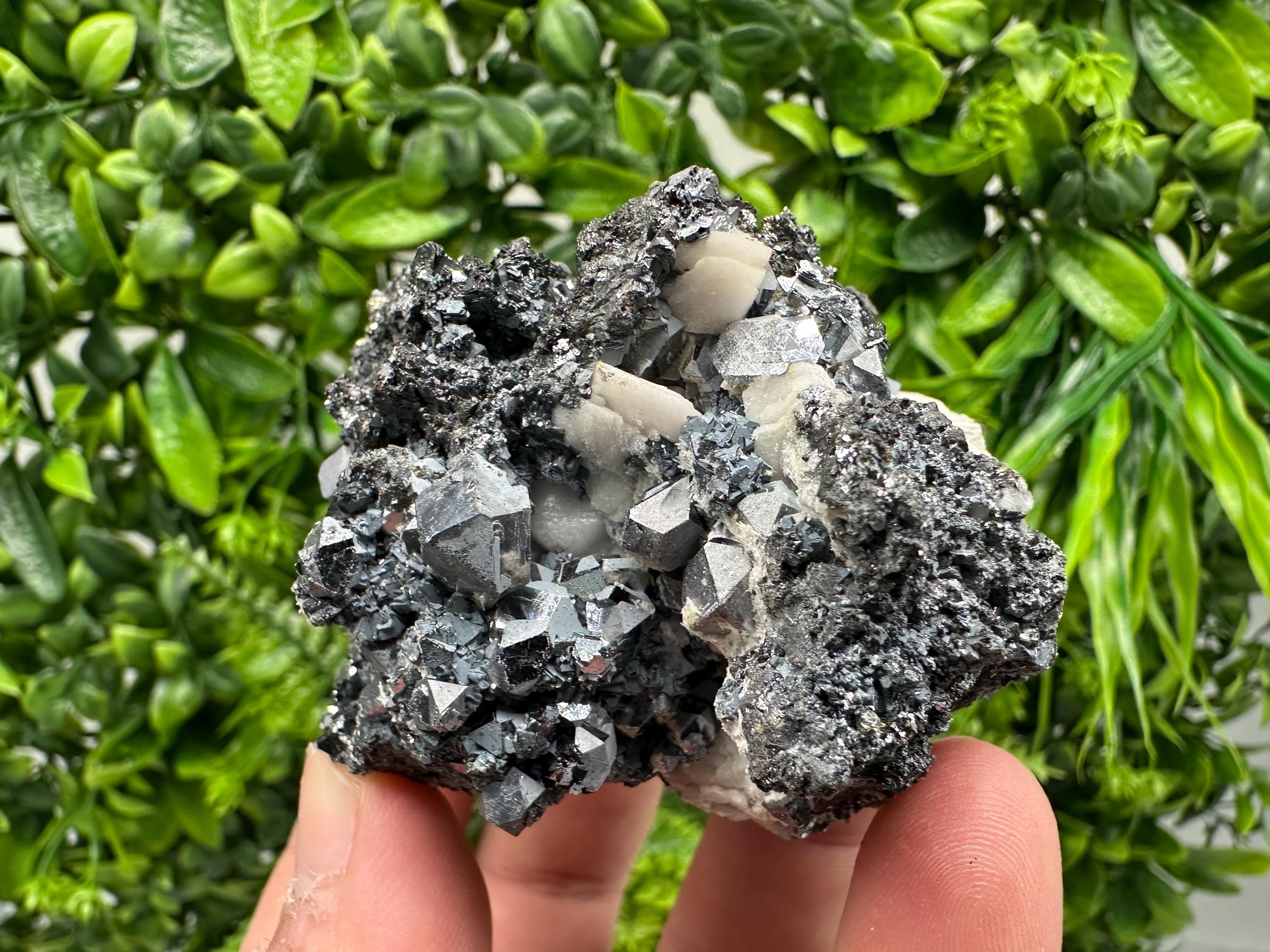 Galena Sphalerite Mineral Specimen: Calcite, Borieva Mine