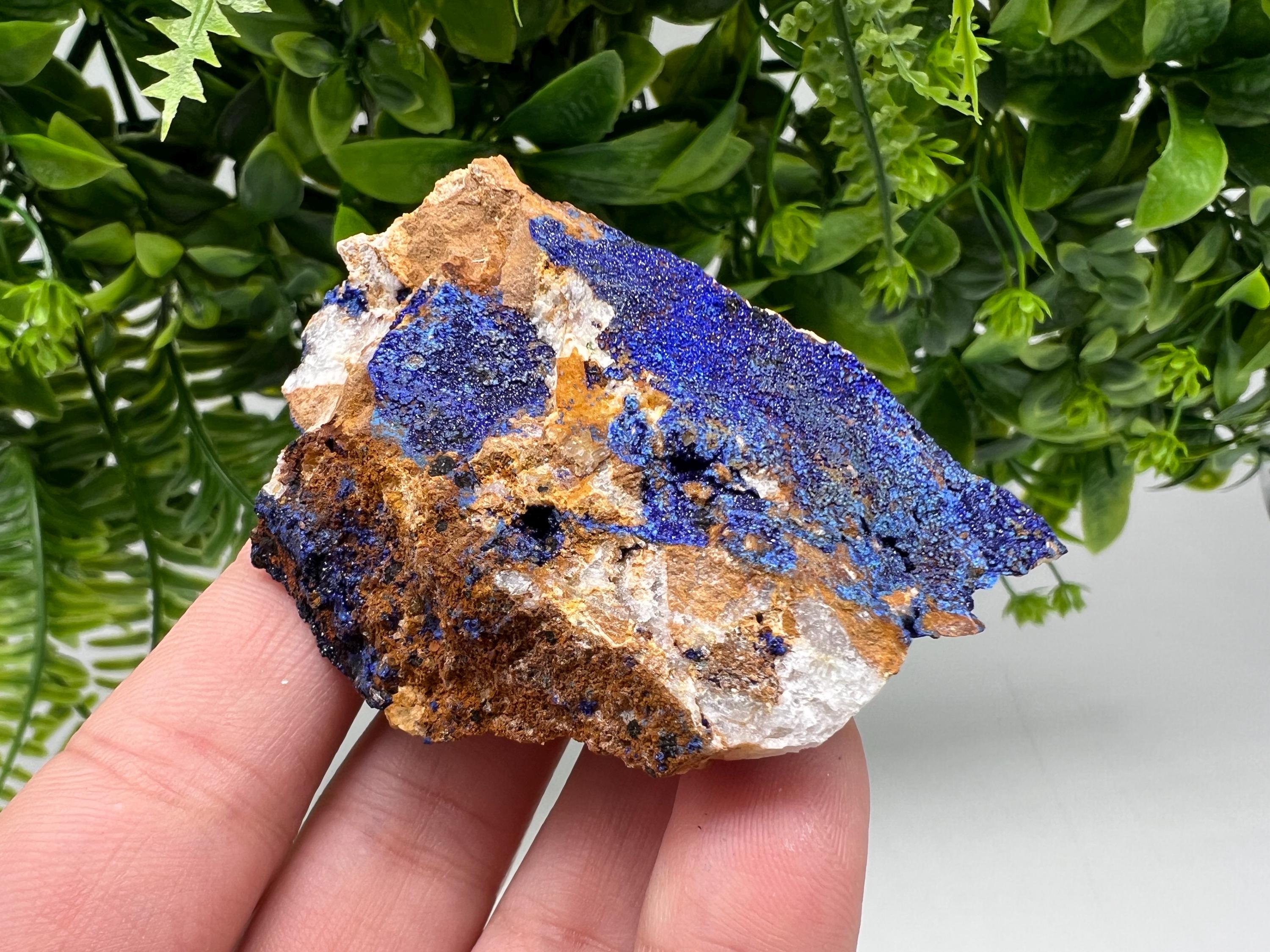 Azurite Malachite Mineral Specimen: Moroccan Blue-Green Crystal, Collector Stone
