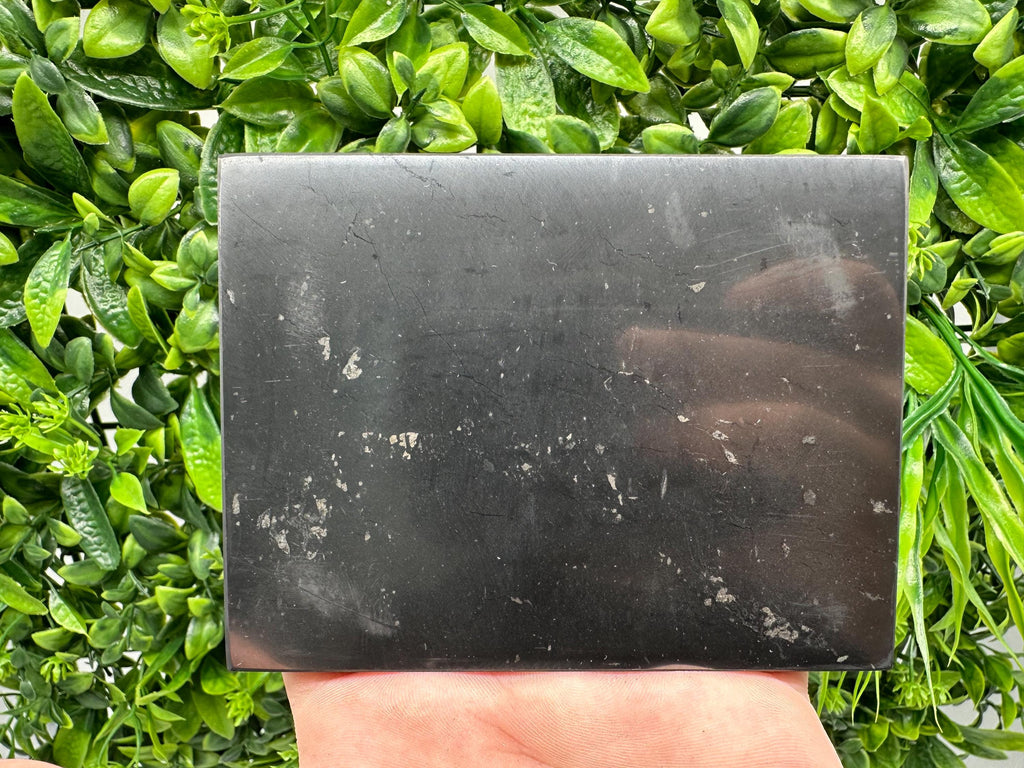 Polished Shungite Tile, Karelia Russia, Healing Stone (9/12cm)