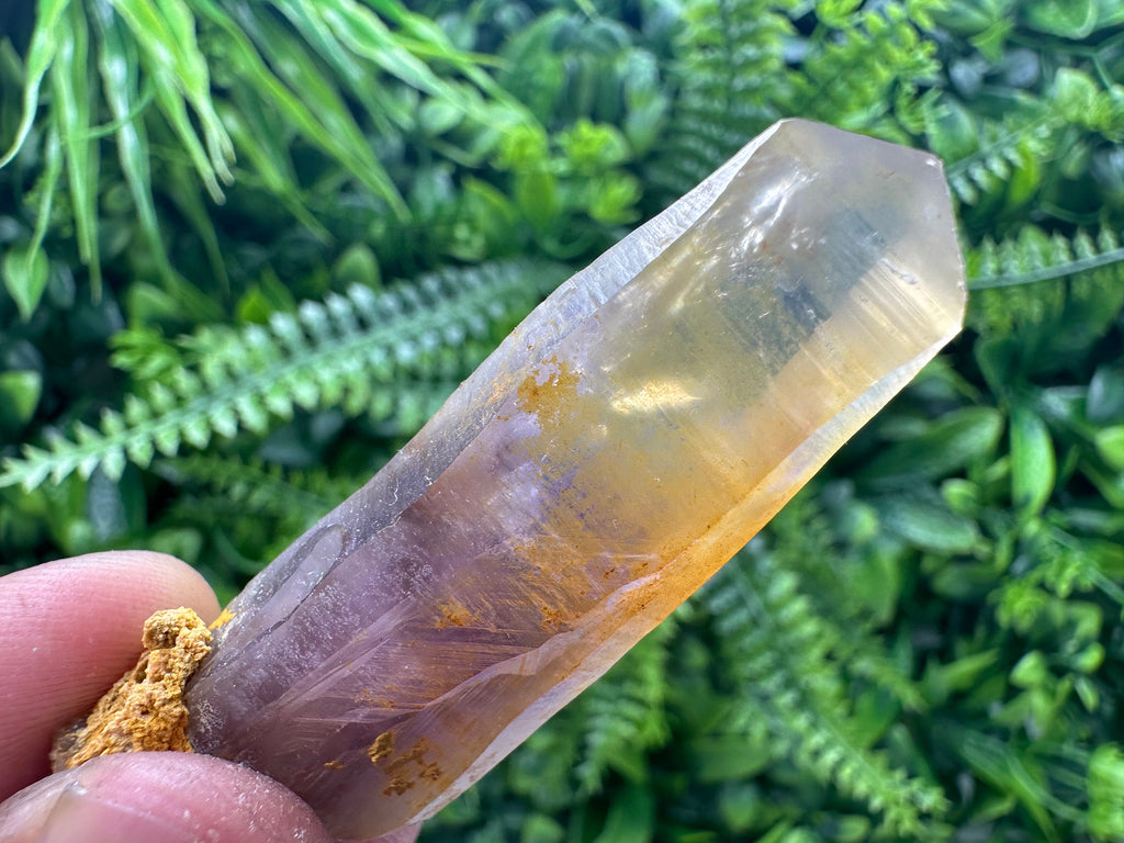 Phantom Amethyst Crystal with Cerusite, Bulgaria Mineral Specimen