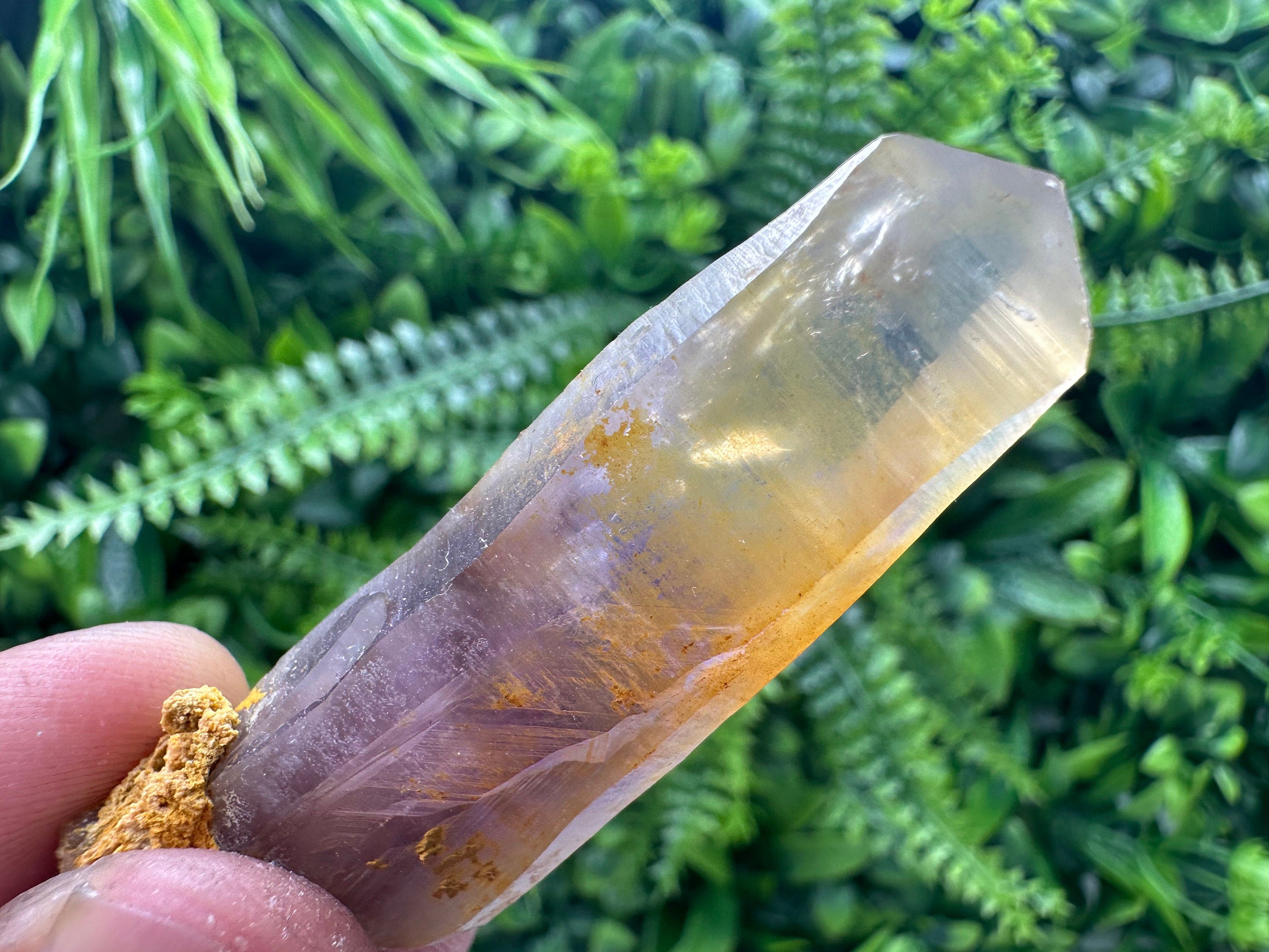 Phantom Amethyst Crystal with Cerusite, Bulgaria Mineral Specimen