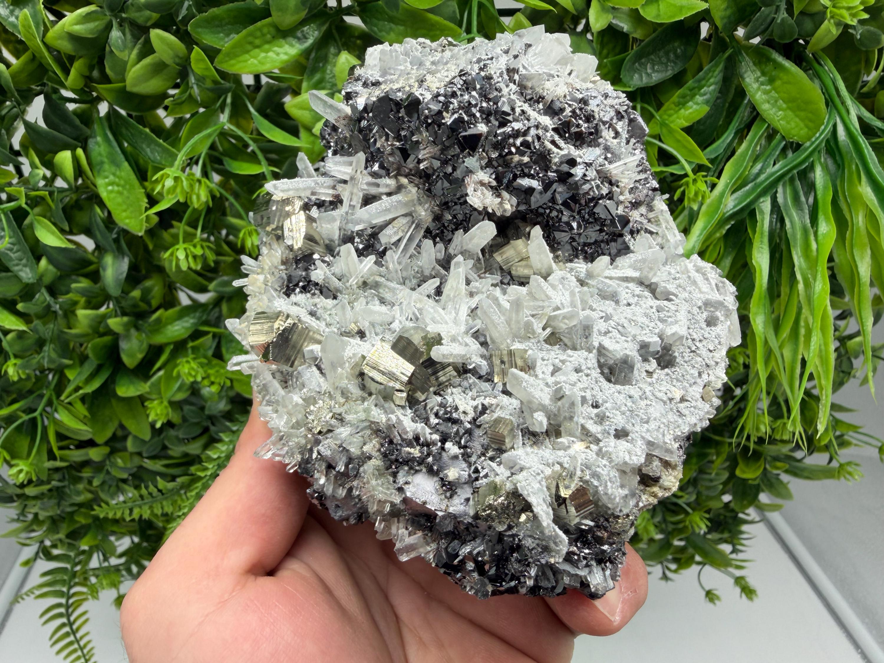 Pyrite Sphalerite Quartz  Mineral Specimen, Krushev dol Mine