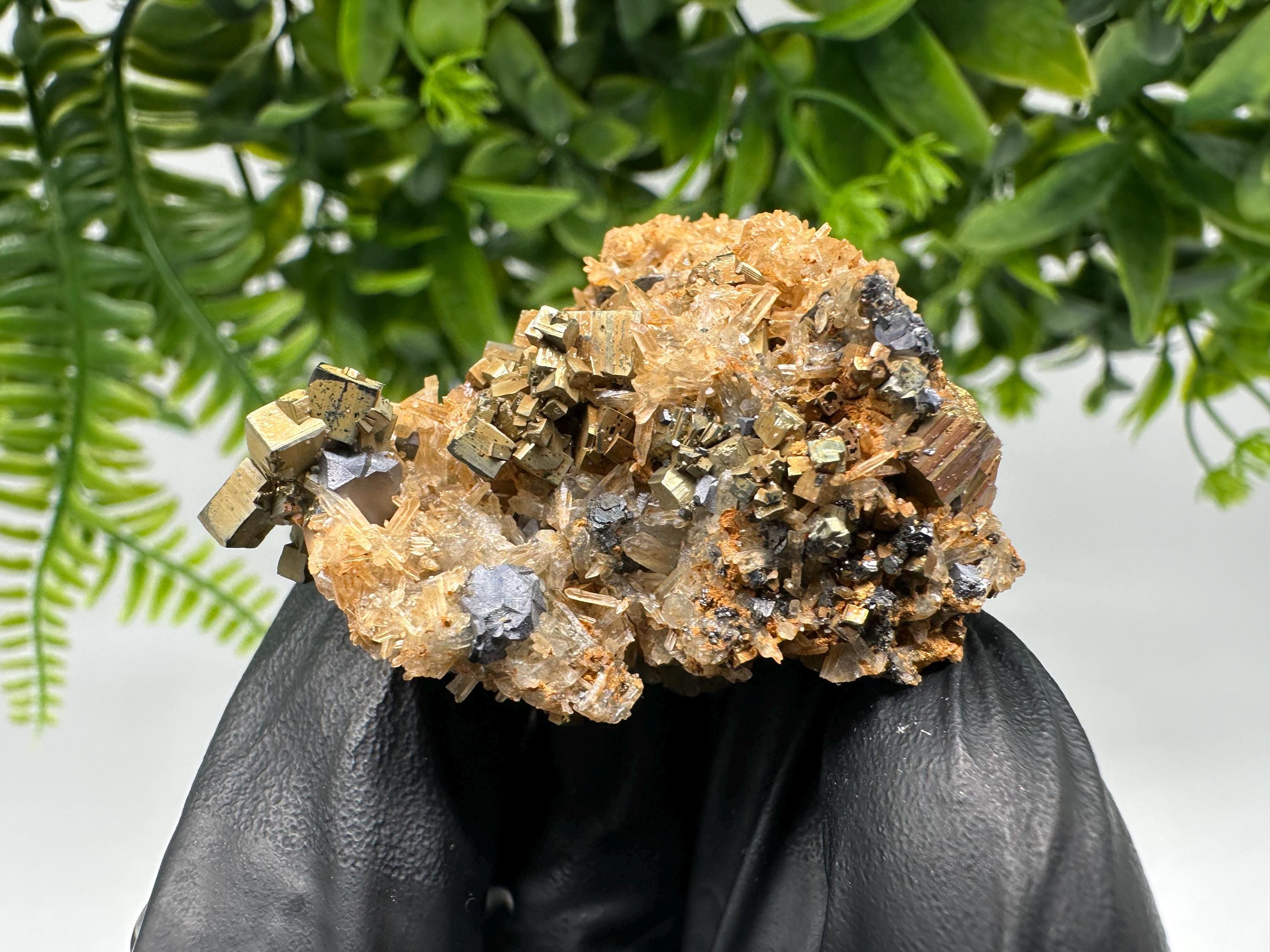 Quartz with Pyrite,Galena,iron oxide Specimen: Borieva Mine Crystal Decor
