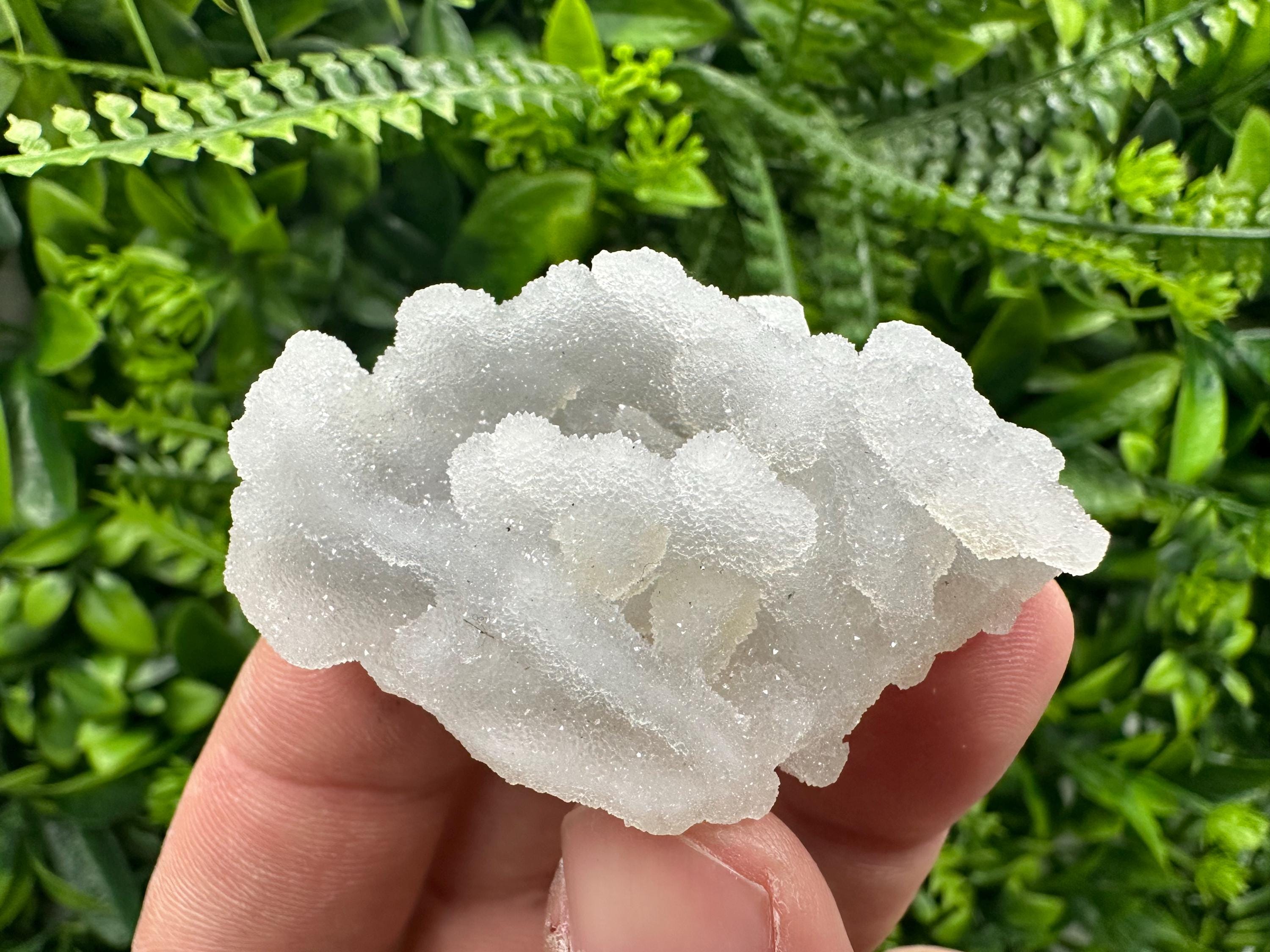 Blue Chalcedony Quartz with Chlorite Inclusions: Home Decor Crystal