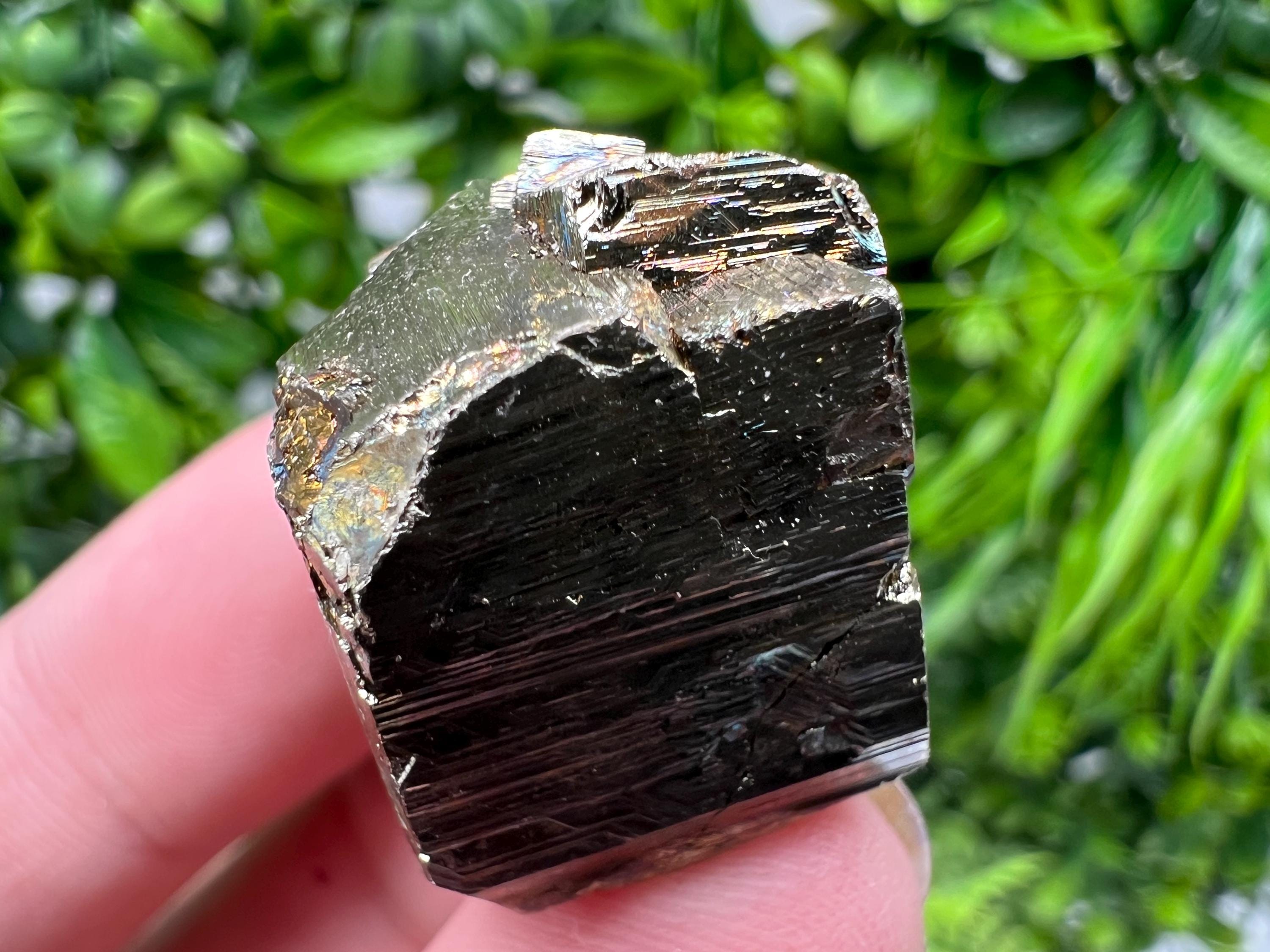 Rainbow Pyrite with Calcite, Natural Minerals from Borieva Bulgaria