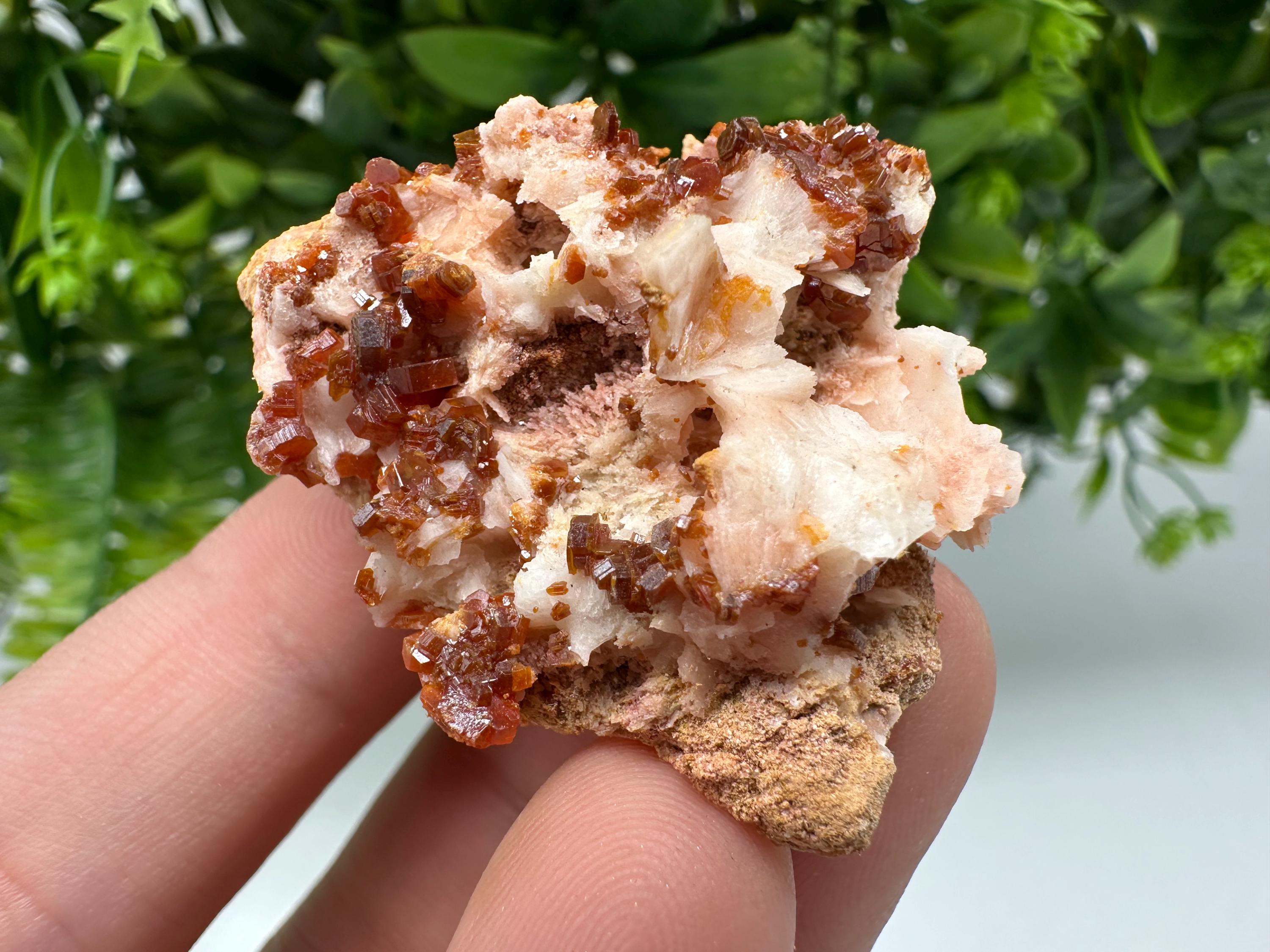 Red Vanadinite on Barite from Marocco,crystal minerals Speciment cluster Vanadinite crystal Vanadinite Geology Vanadinite cluster minerals