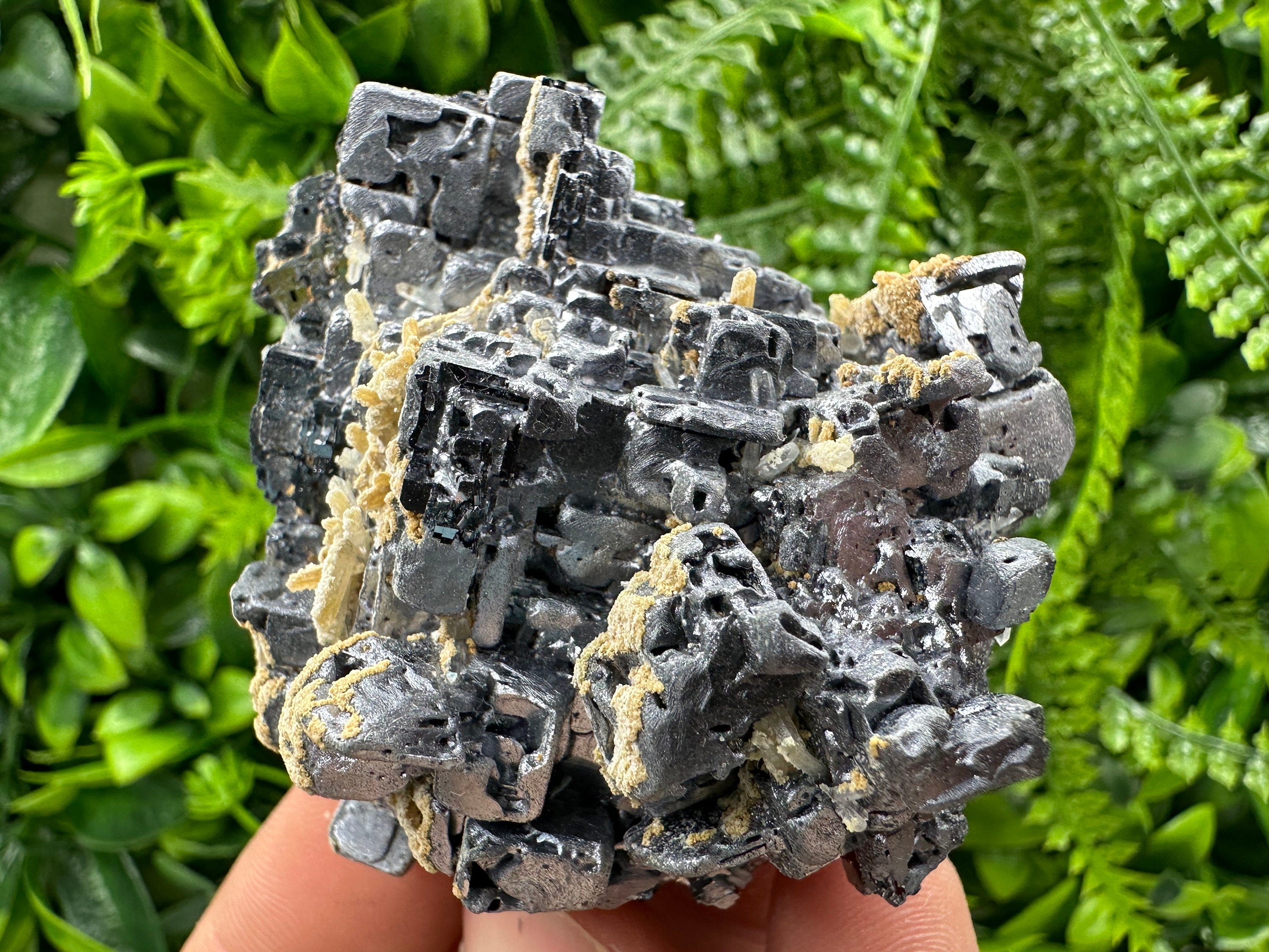Rare Skeleton Galena Cluster: Natural Crystal Mineral Souvenir